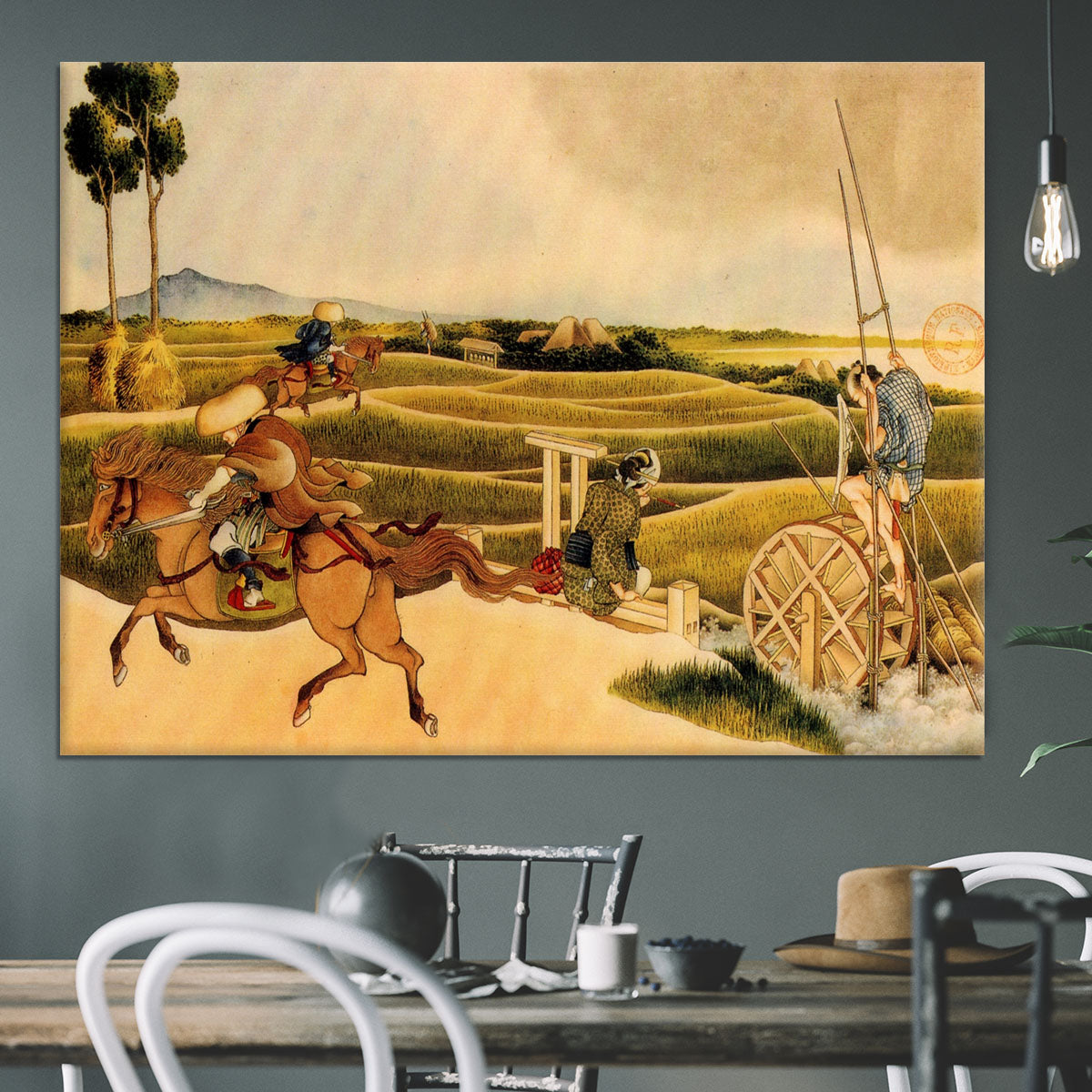 Samurai riding on horses by Hokusai Canvas Print or Poster - Canvas Art Rocks - 3