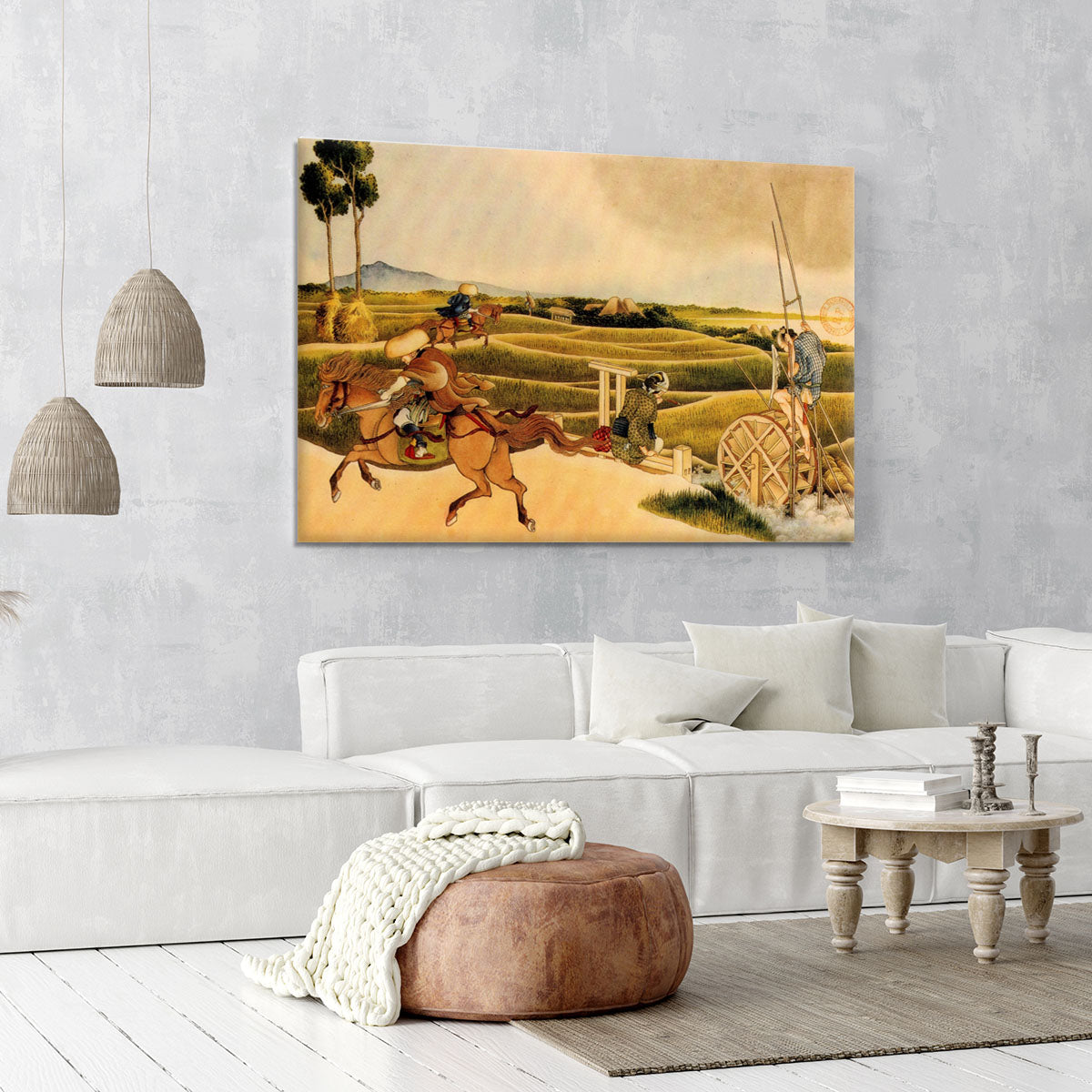 Samurai riding on horses by Hokusai Canvas Print or Poster - Canvas Art Rocks - 6