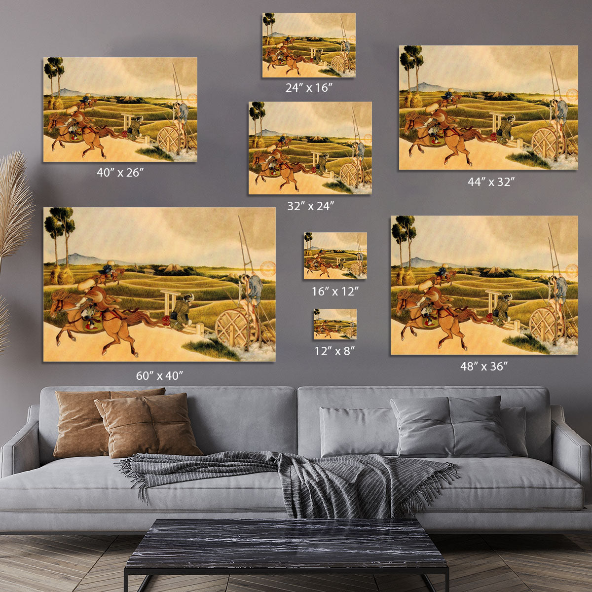 Samurai riding on horses by Hokusai Canvas Print or Poster - Canvas Art Rocks - 7