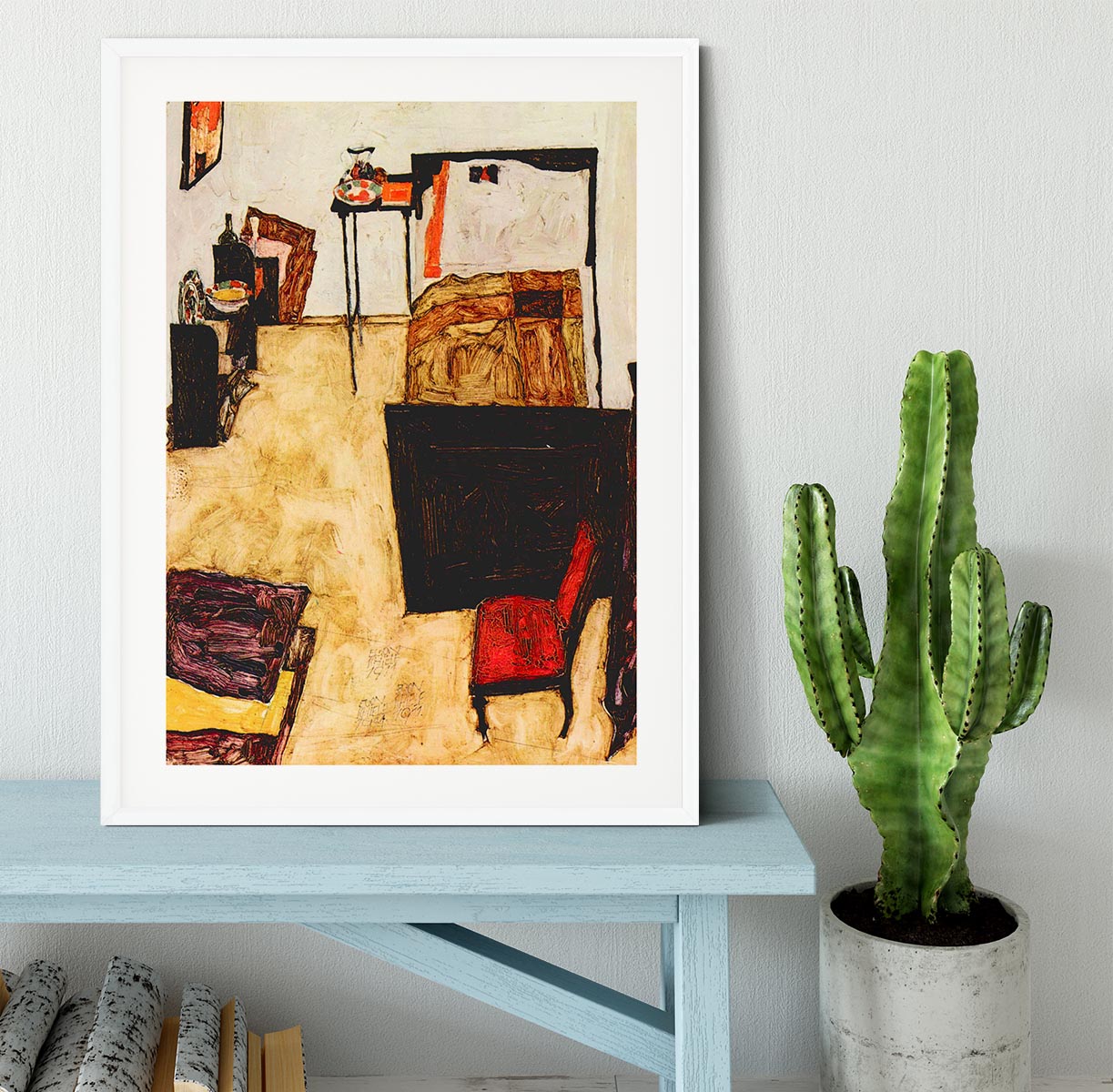 Schiele's living room in Neulengbach by Egon Schiele Framed Print - Canvas Art Rocks - 5