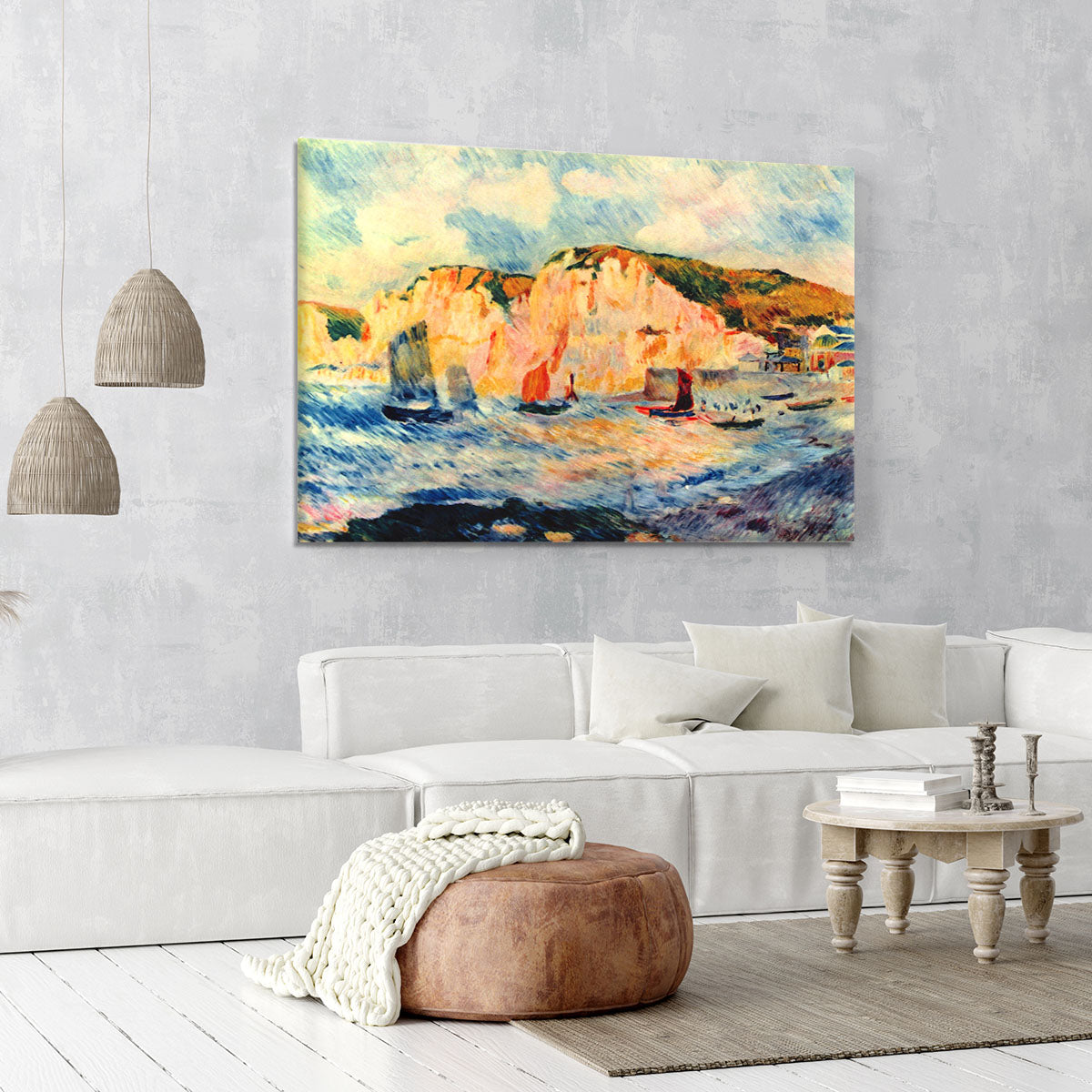 Sea and cliffs by Renoir Canvas Print or Poster - Canvas Art Rocks - 6