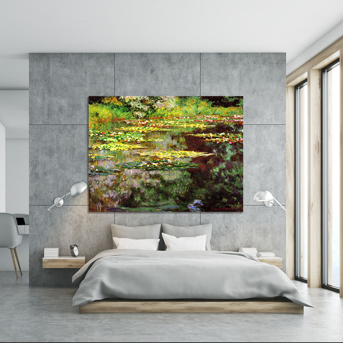 Sea rose pond by Monet Canvas Print or Poster - Canvas Art Rocks - 5