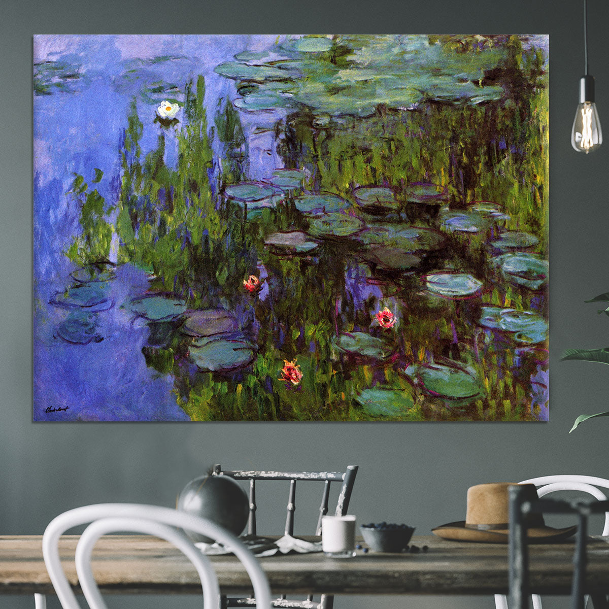 Sea roses by Monet Canvas Print or Poster - Canvas Art Rocks - 3