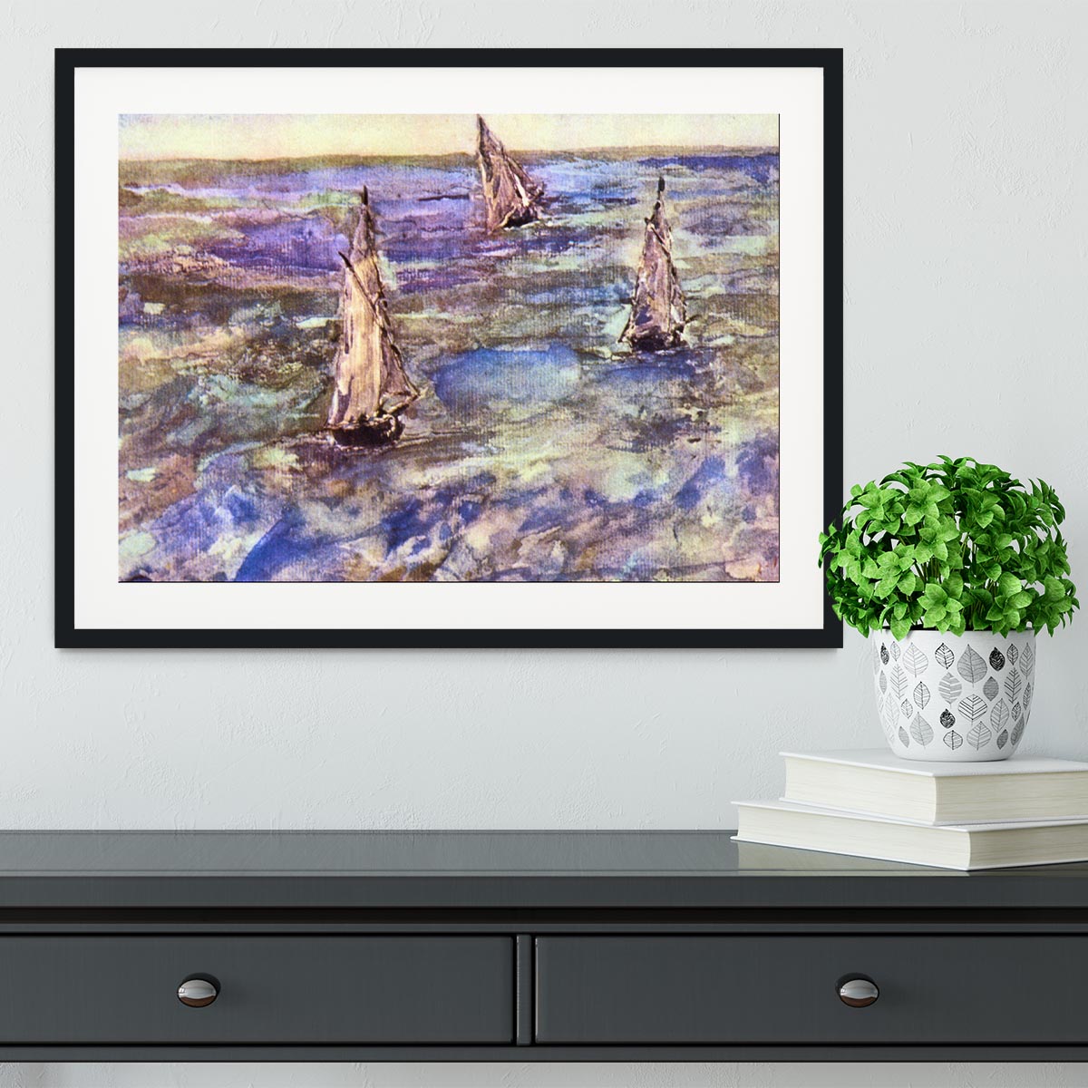Seascape 1873 by Manet Framed Print - Canvas Art Rocks - 1