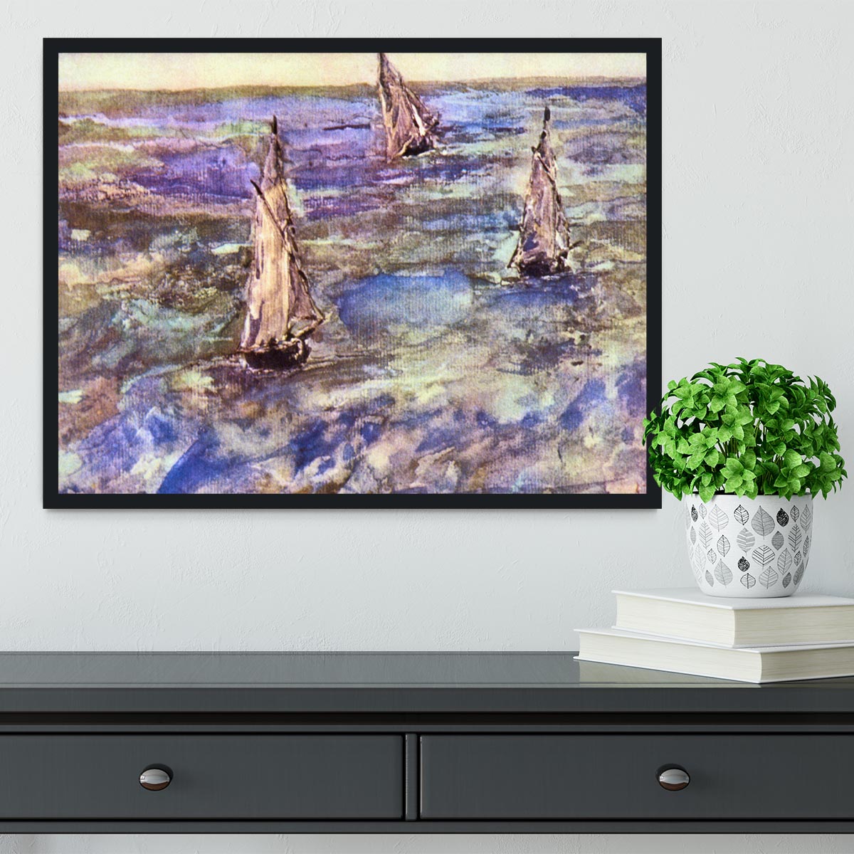 Seascape 1873 by Manet Framed Print - Canvas Art Rocks - 2