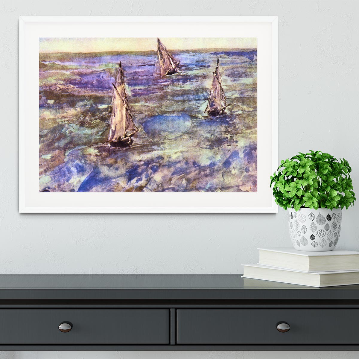 Seascape 1873 by Manet Framed Print - Canvas Art Rocks - 5