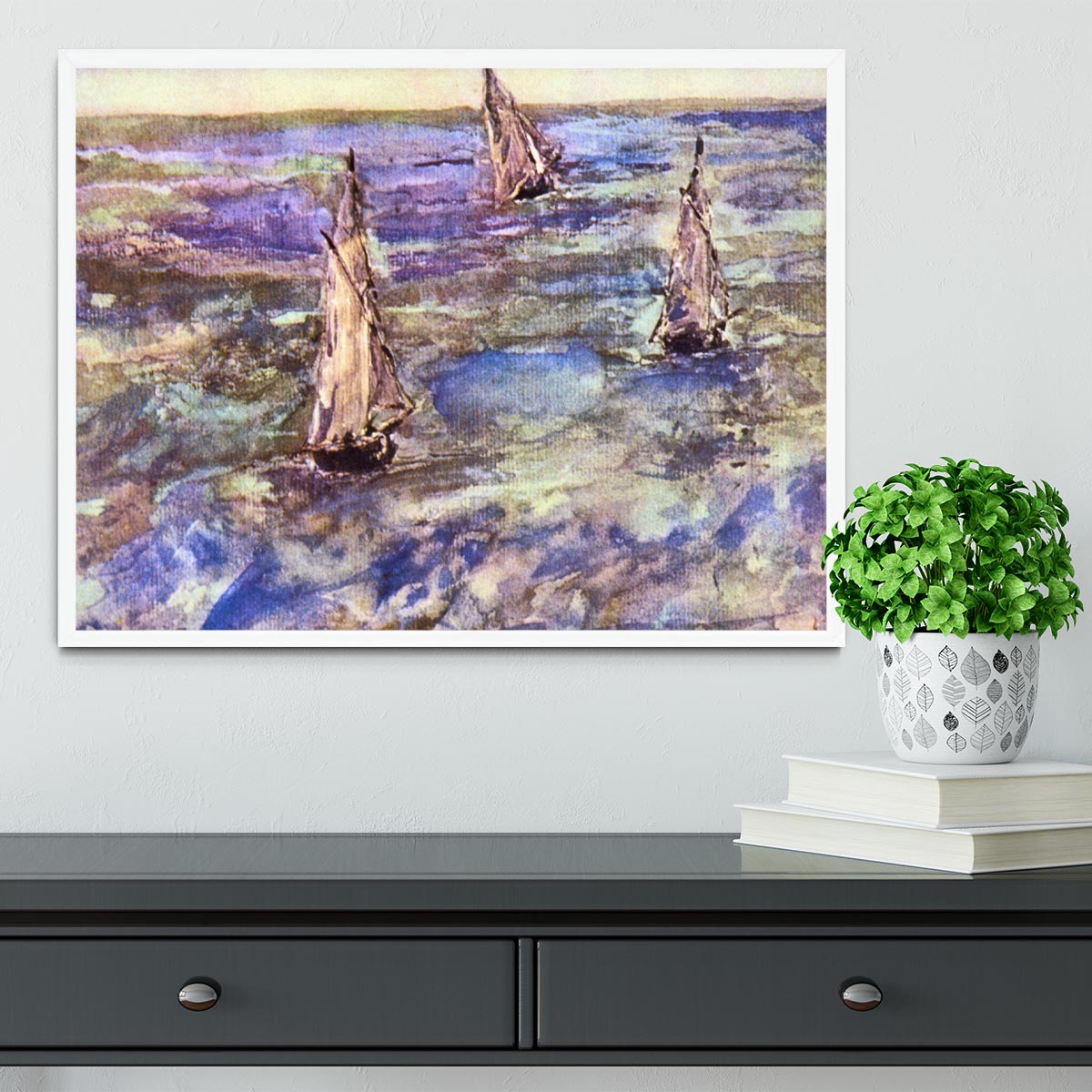 Seascape 1873 by Manet Framed Print - Canvas Art Rocks -6