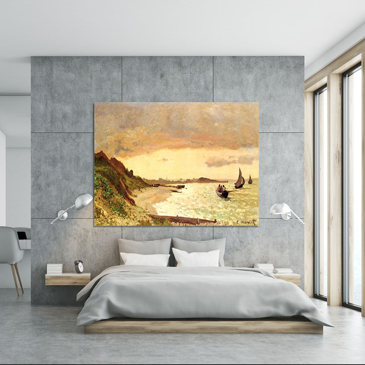 Seaside at Sainte Adresse by Monet Canvas Print or Poster - Canvas Art Rocks - 5