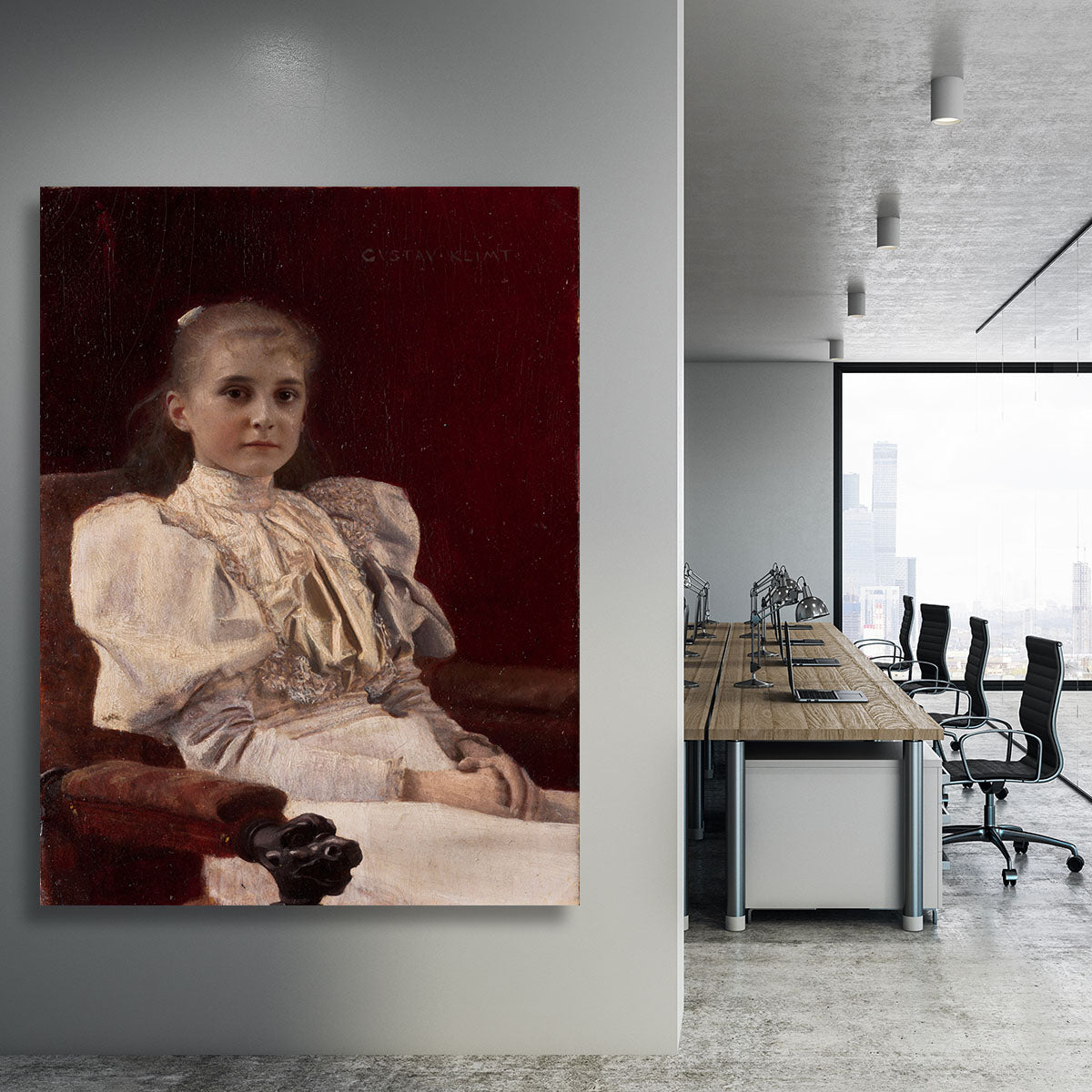 Seated Young Girl by Klimt Canvas Print or Poster - Canvas Art Rocks - 3