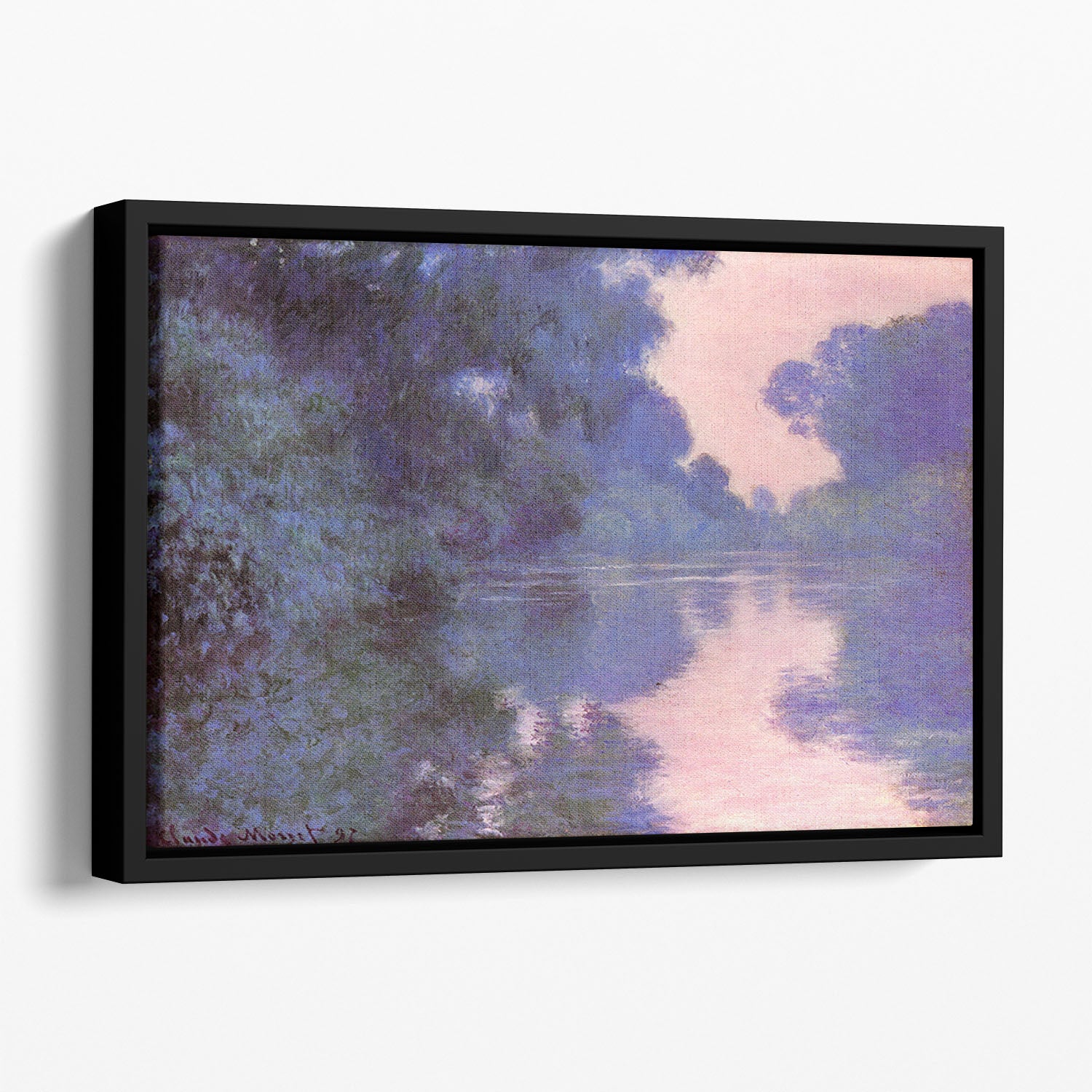 Seine arm at Giverny by Monet Floating Framed Canvas