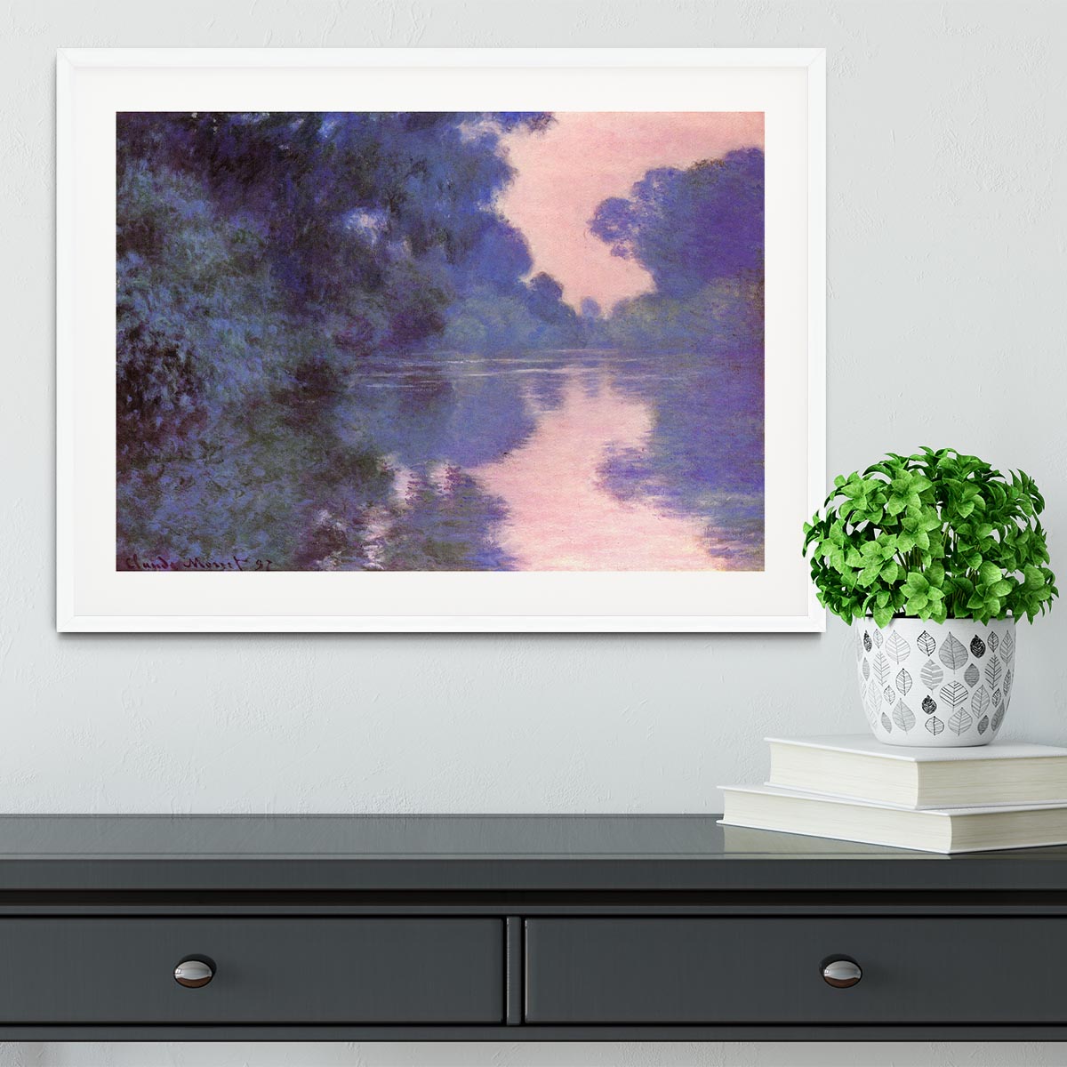 Seine arm at Giverny by Monet Framed Print - Canvas Art Rocks - 5