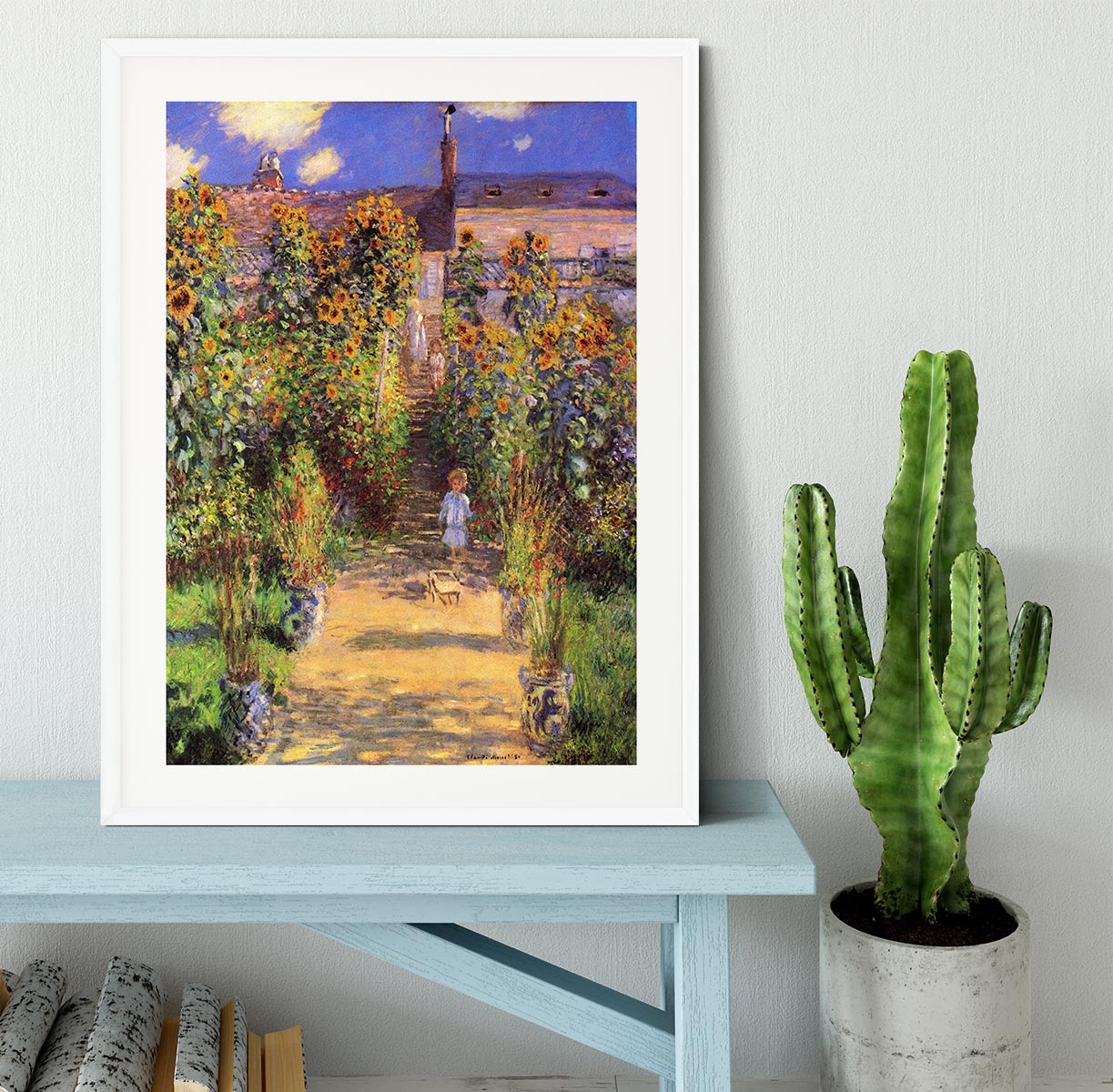 Seine bank at Vetheuil by Monet Framed Print - Canvas Art Rocks - 5