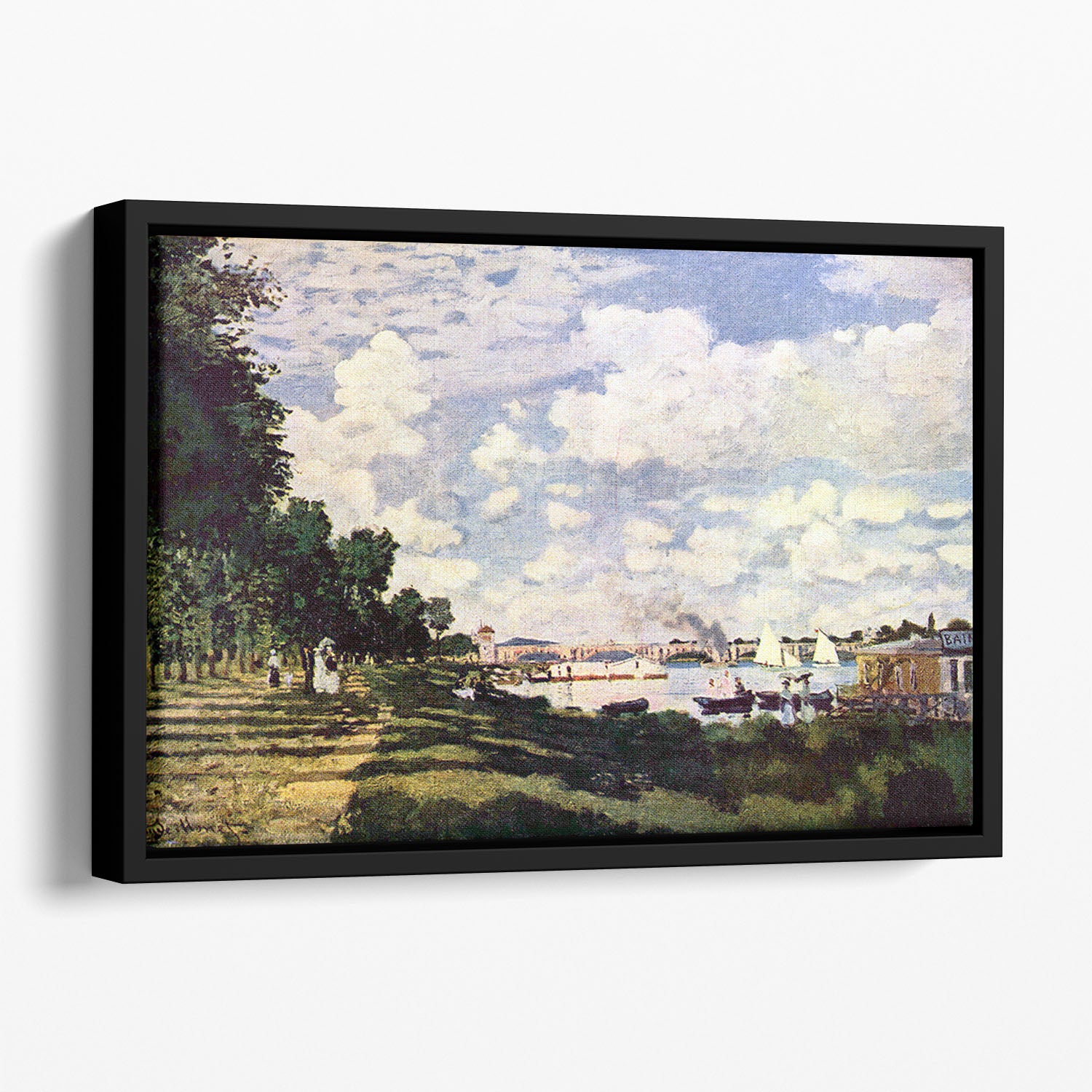 Seine basin near Argenteuil by Monet Floating Framed Canvas