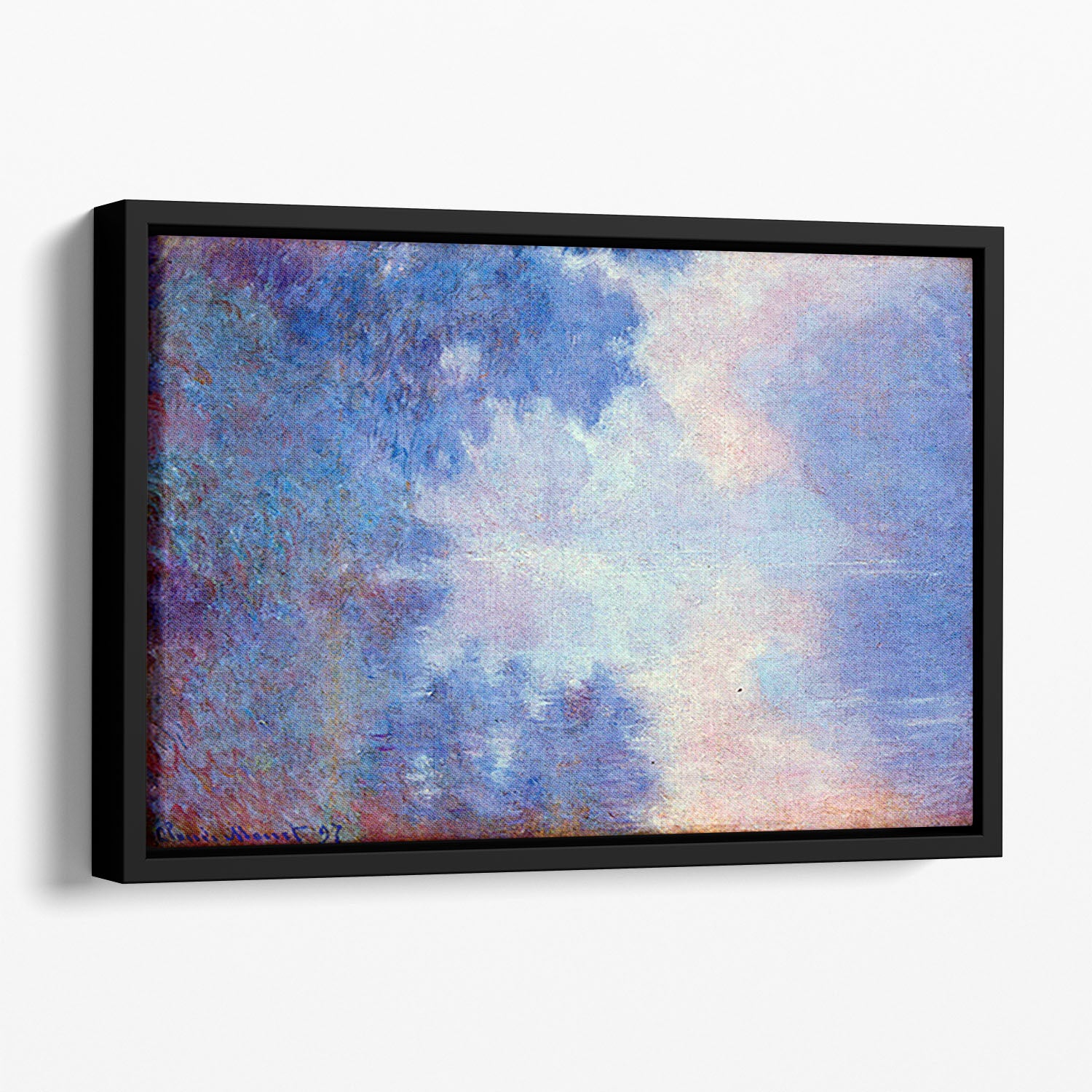 Seine in Morning by Monet Floating Framed Canvas
