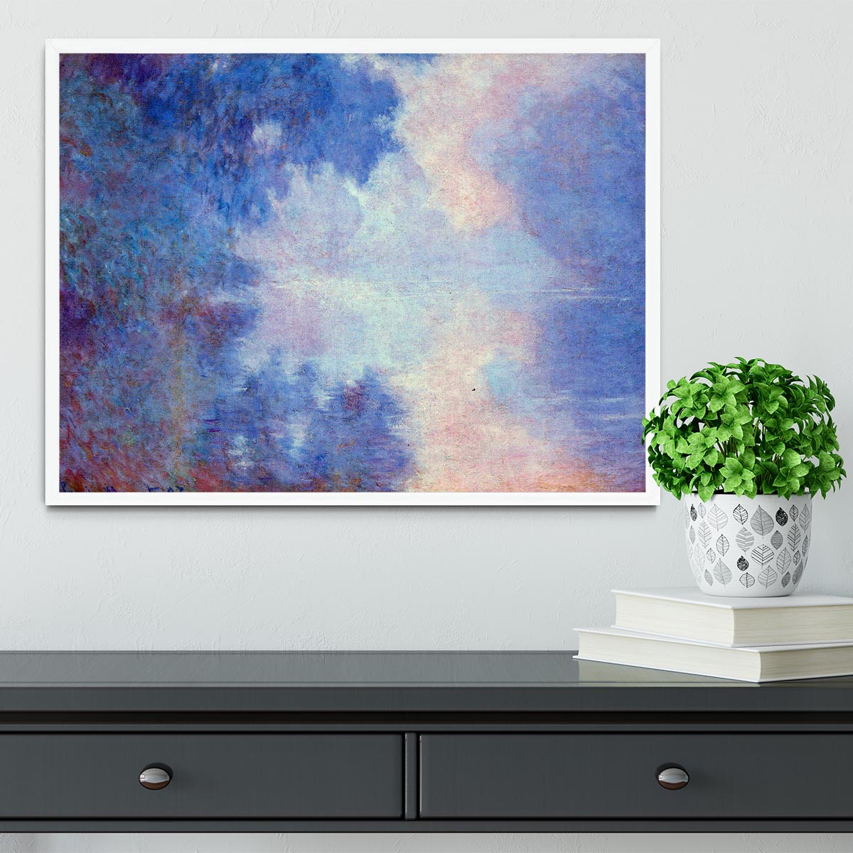 Seine in Morning by Monet Framed Print - Canvas Art Rocks -6