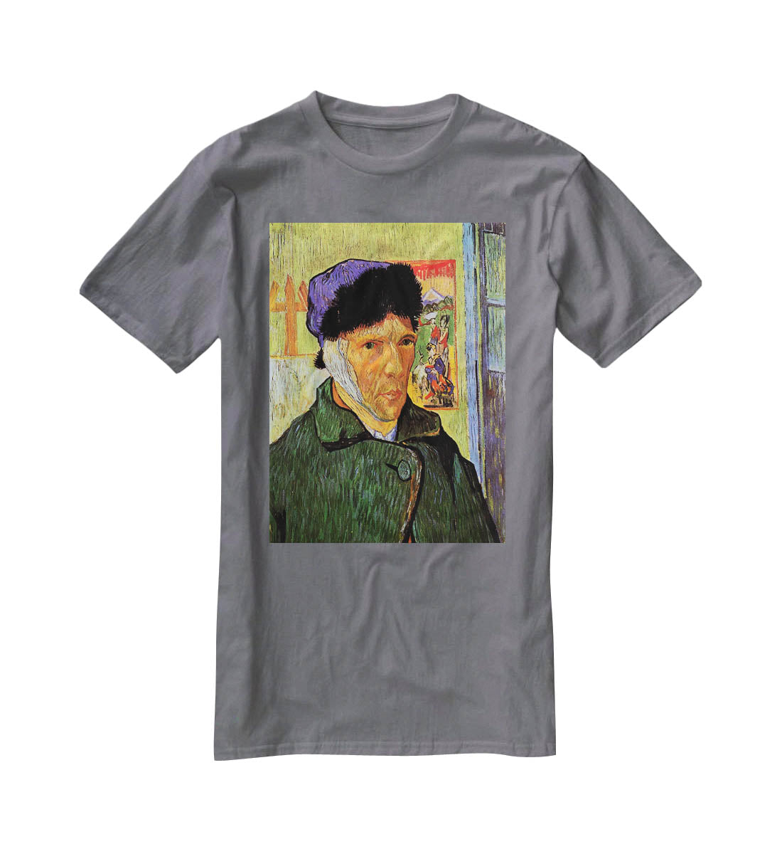 Self-Portrait with Bandaged Ear by Van Gogh T-Shirt - Canvas Art Rocks - 3