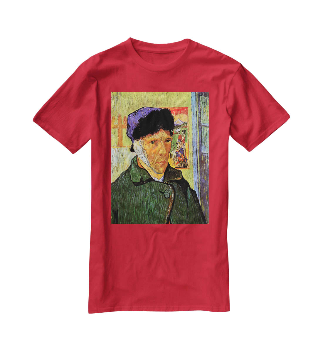 Self-Portrait with Bandaged Ear by Van Gogh T-Shirt - Canvas Art Rocks - 4