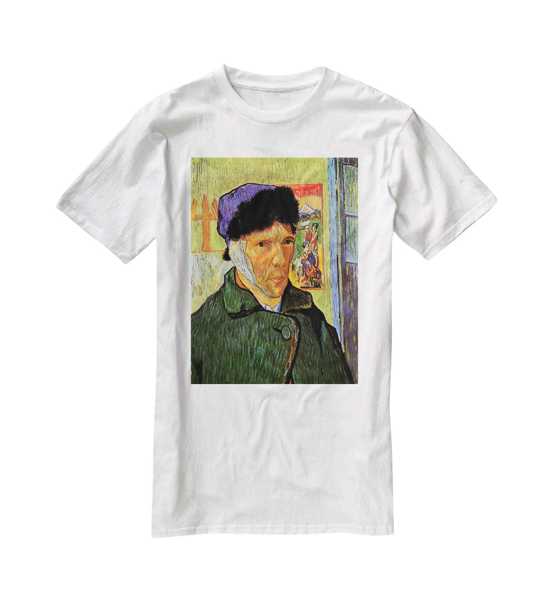 Self-Portrait with Bandaged Ear by Van Gogh T-Shirt - Canvas Art Rocks - 5