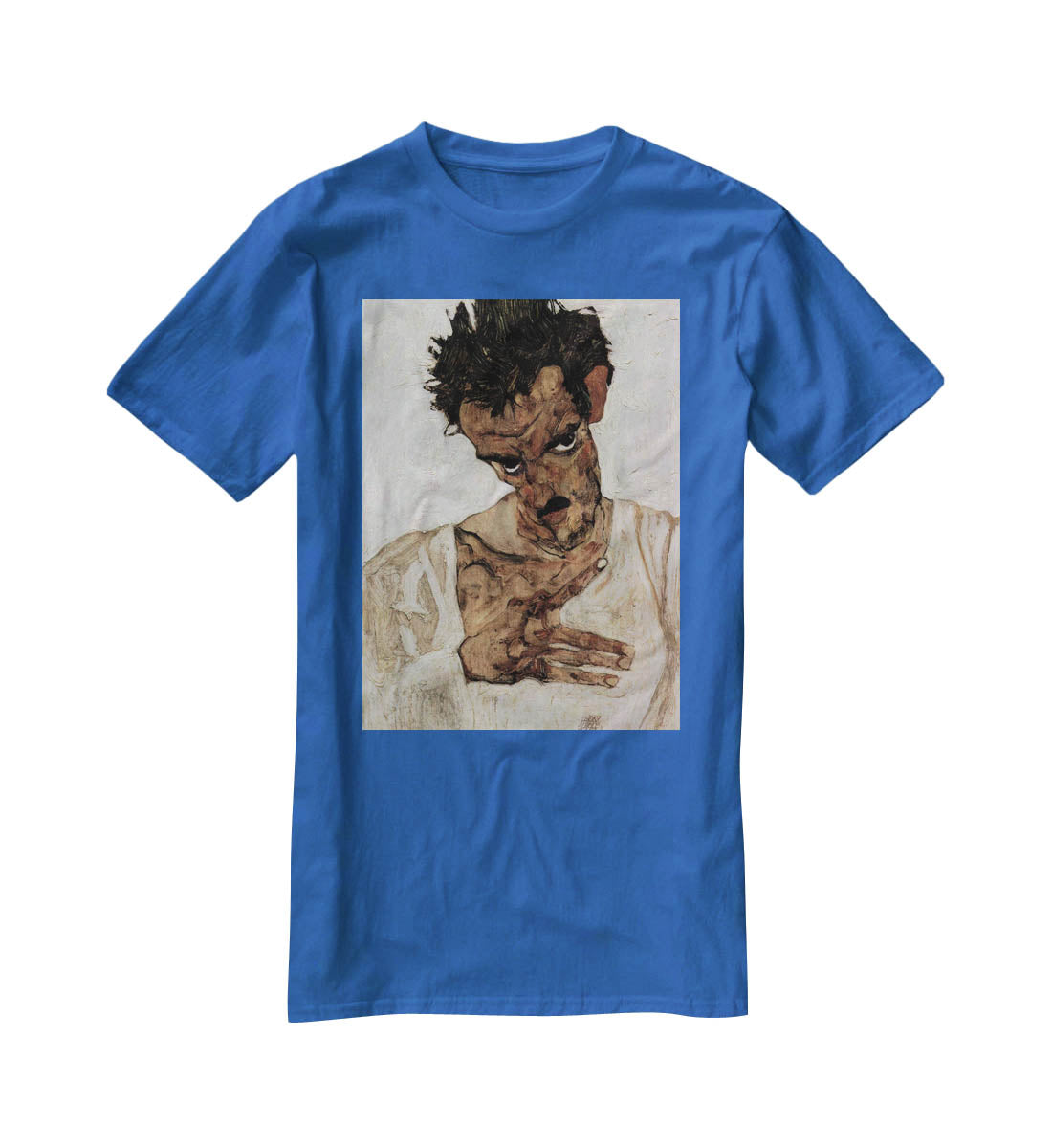 Self-portrait with lowered head by Egon Schiele T-Shirt - Canvas Art Rocks - 2