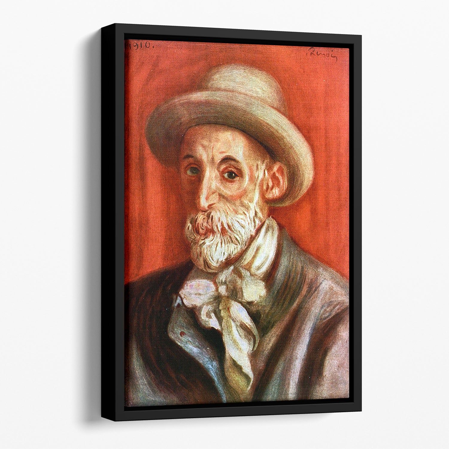 Self Portrait 1910 by Renoir Floating Framed Canvas