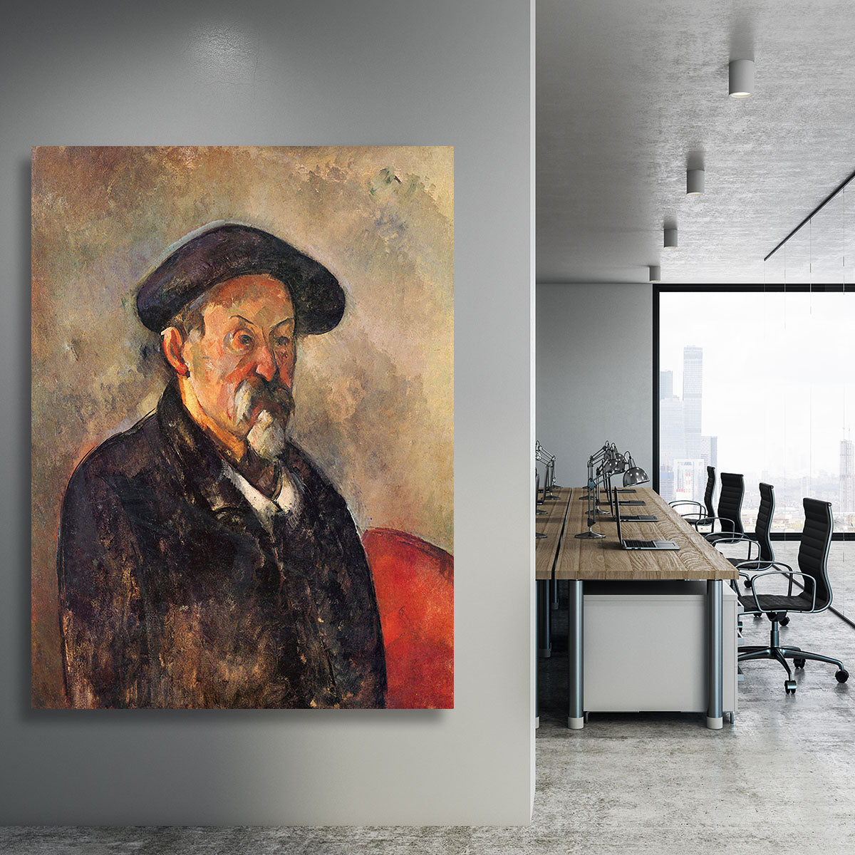 Self Portrait with Beret by Cezanne Canvas Print or Poster - Canvas Art Rocks - 3