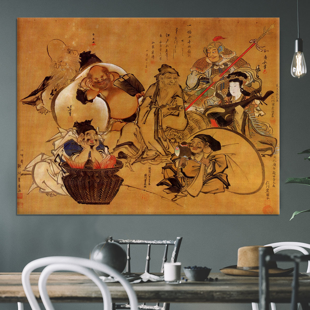 Seven gods of fortune by Hokusai Canvas Print or Poster - Canvas Art Rocks - 3