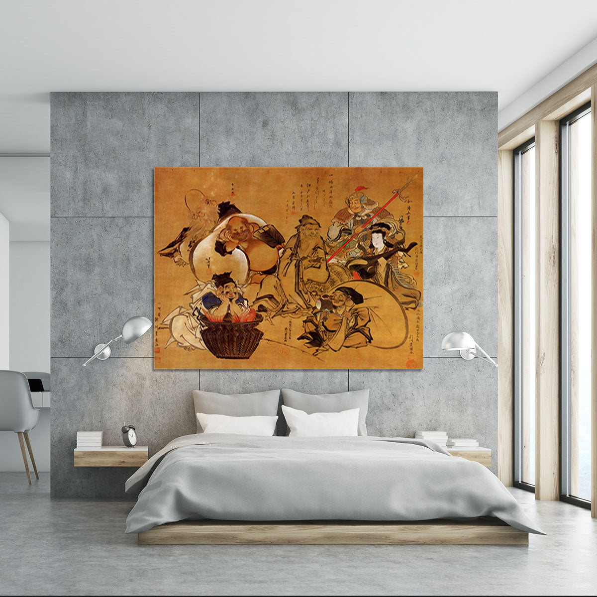 Seven gods of fortune by Hokusai Canvas Print or Poster - Canvas Art Rocks - 5