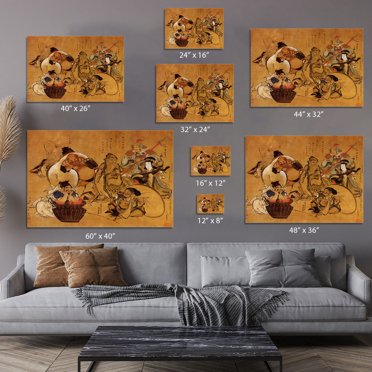 Seven gods of fortune by Hokusai Canvas Print or Poster - Canvas Art Rocks - 7