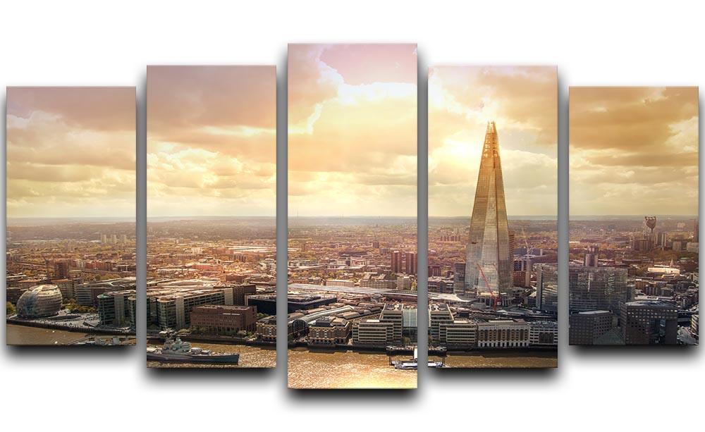 Shard of Glass at sunset 5 Split Panel Canvas  - Canvas Art Rocks - 1