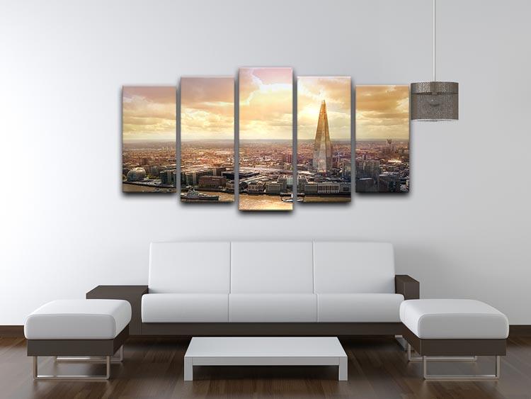 Shard of Glass at sunset 5 Split Panel Canvas - Canvas Art Rocks - 3