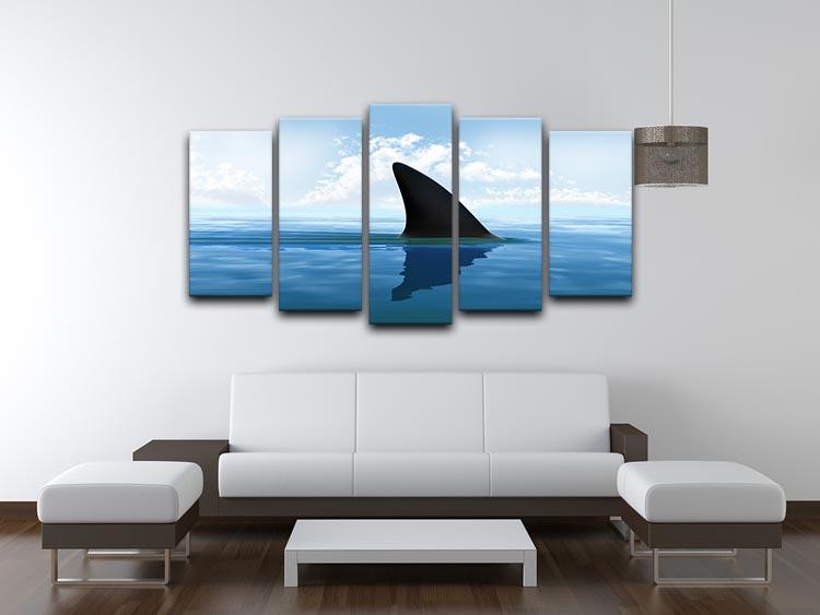 Shark fin above water 5 Split Panel Canvas - Canvas Art Rocks - 3
