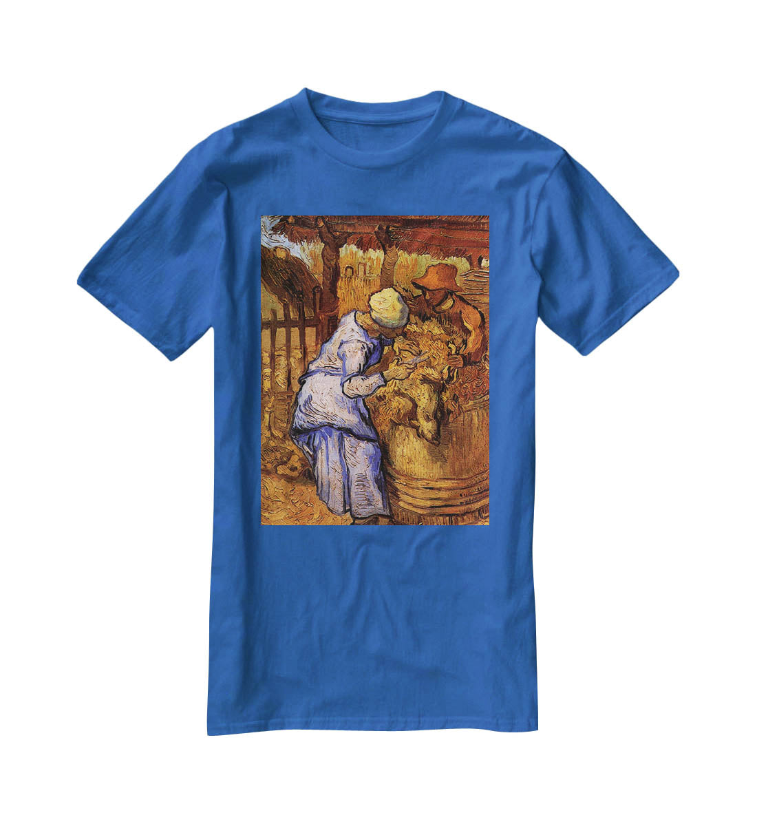 Sheep Shearers by Van Gogh T-Shirt - Canvas Art Rocks - 2