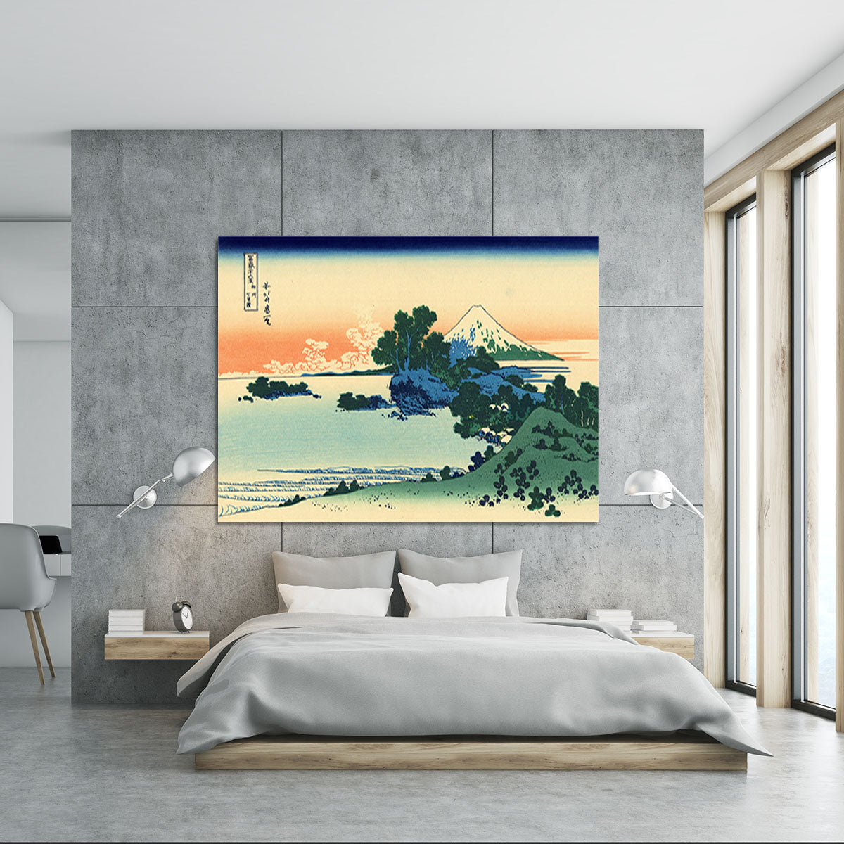 Shichiri beach in Sagami province by Hokusai Canvas Print or Poster - Canvas Art Rocks - 5