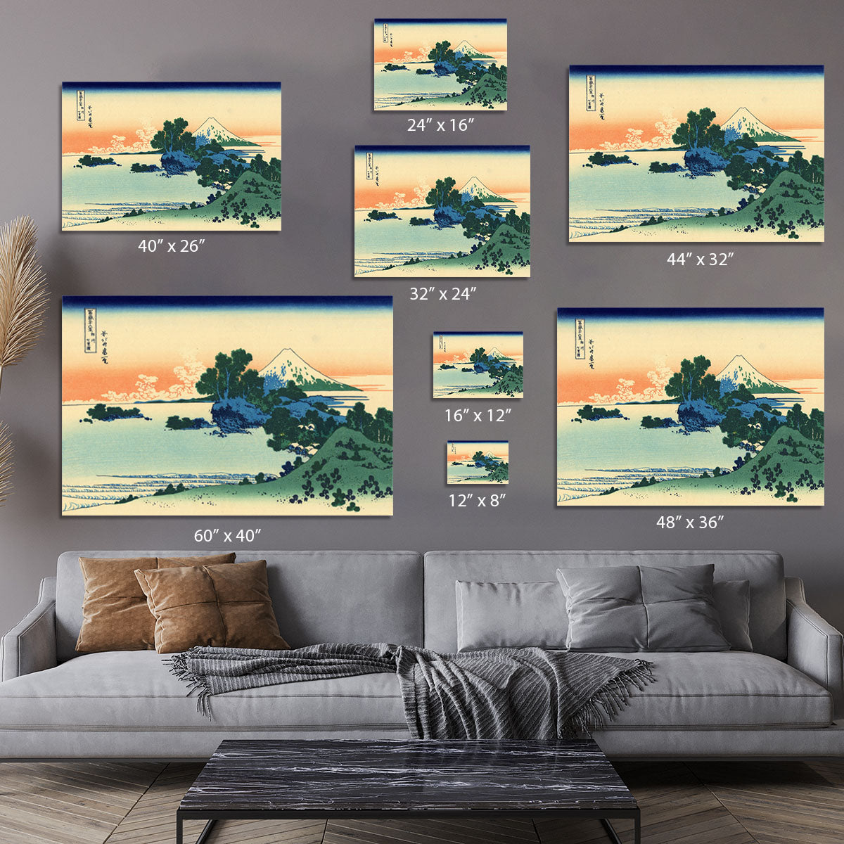 Shichiri beach in Sagami province by Hokusai Canvas Print or Poster - Canvas Art Rocks - 7