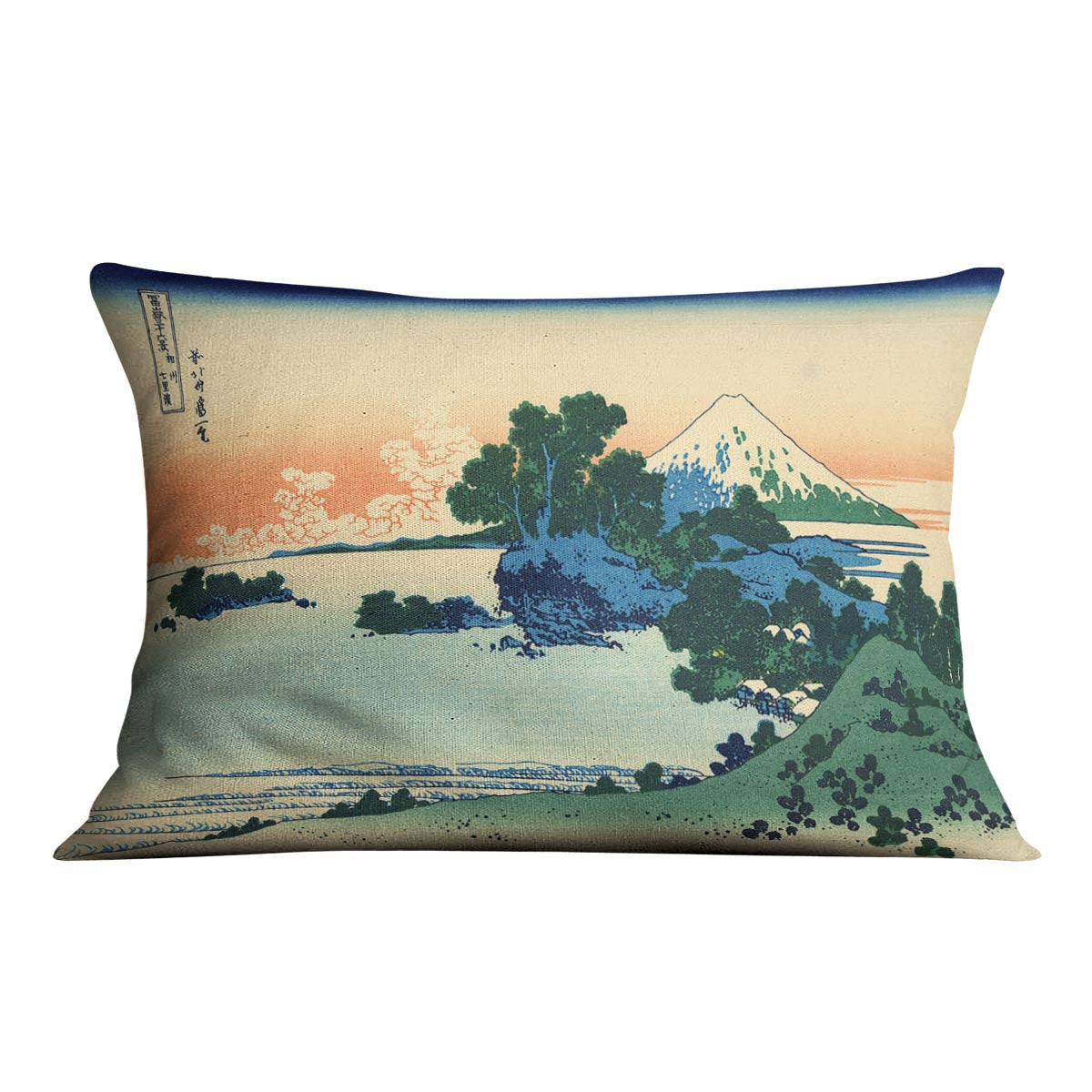 Shichiri beach in Sagami province by Hokusai Cushion