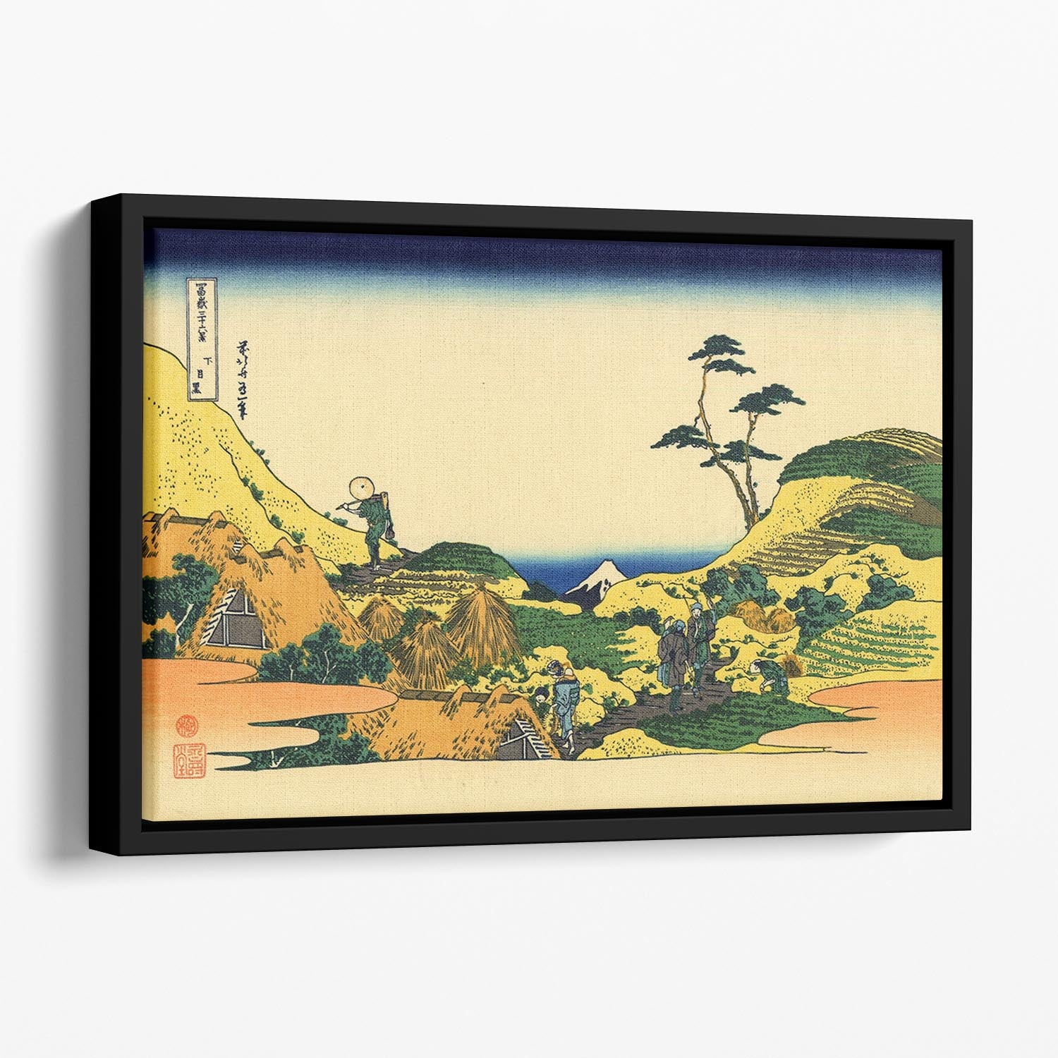 Shimomeguro by Hokusai Floating Framed Canvas