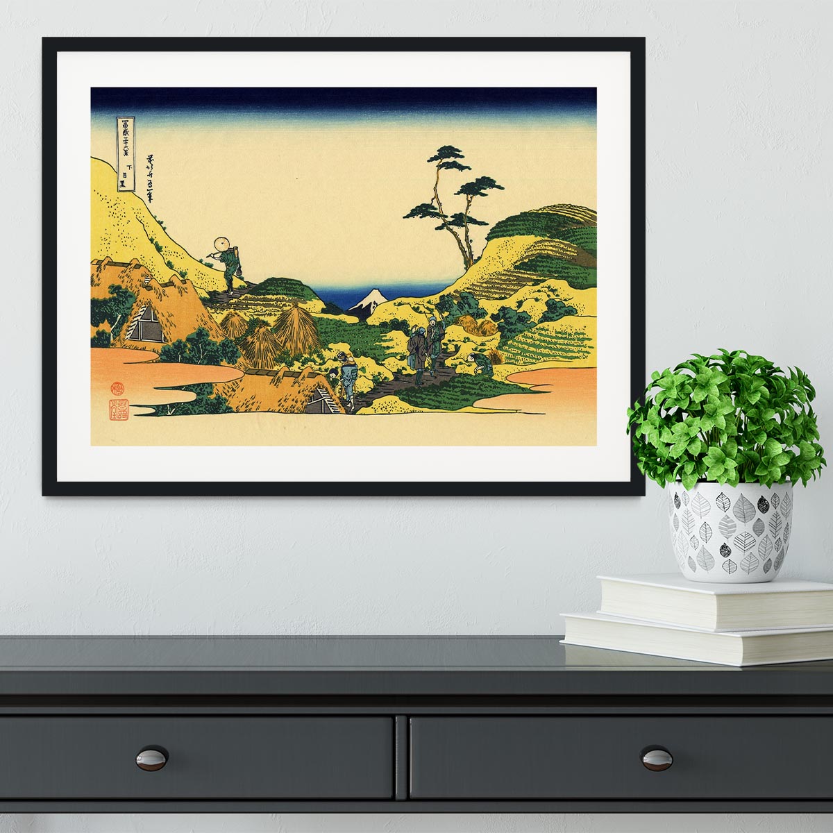 Shimomeguro by Hokusai Framed Print - Canvas Art Rocks - 1