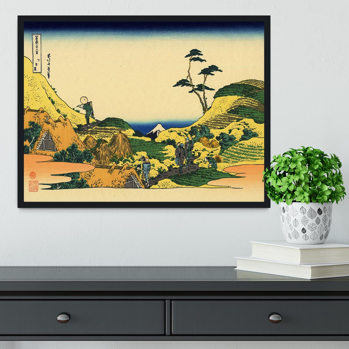 Shimomeguro by Hokusai Framed Print - Canvas Art Rocks - 2