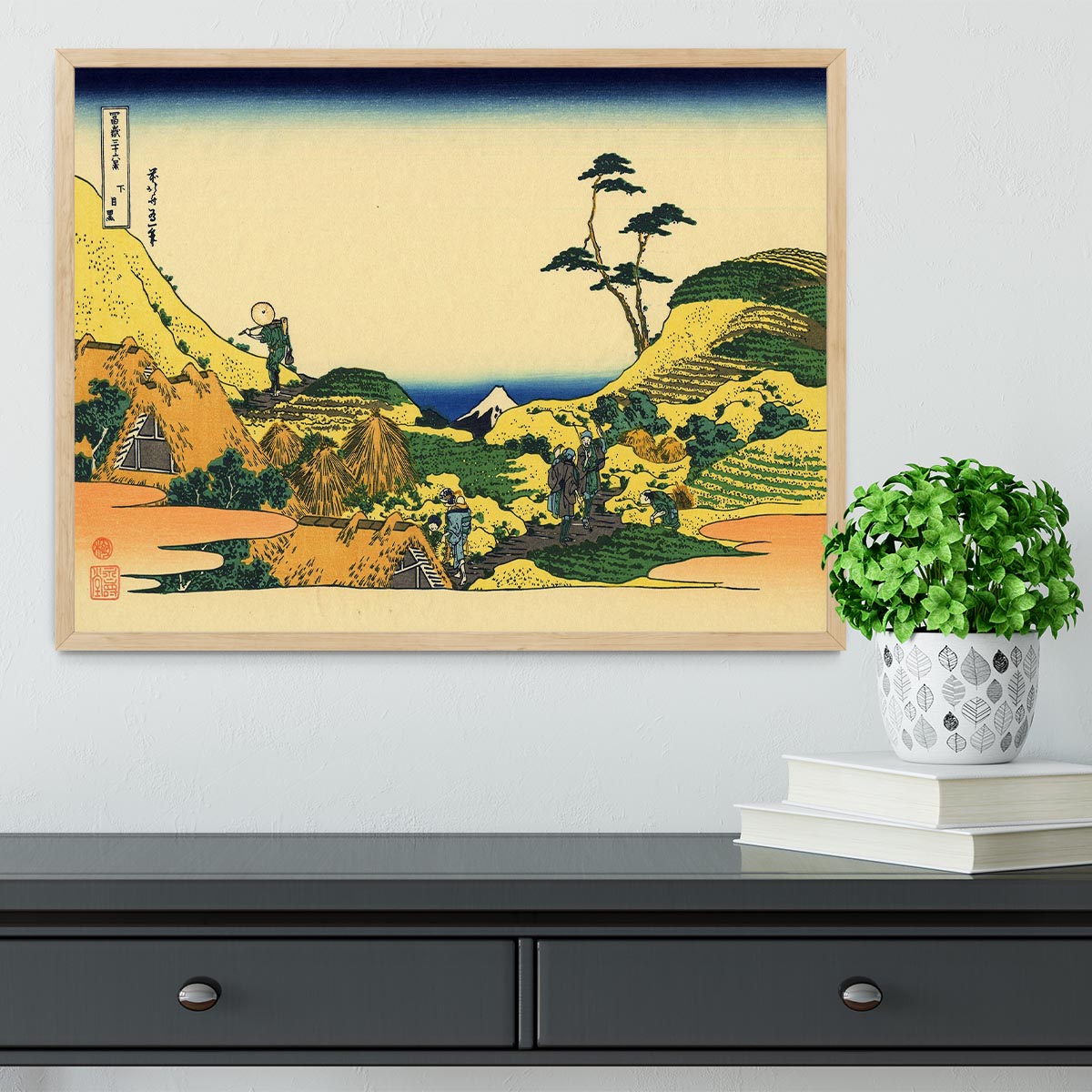 Shimomeguro by Hokusai Framed Print - Canvas Art Rocks - 4