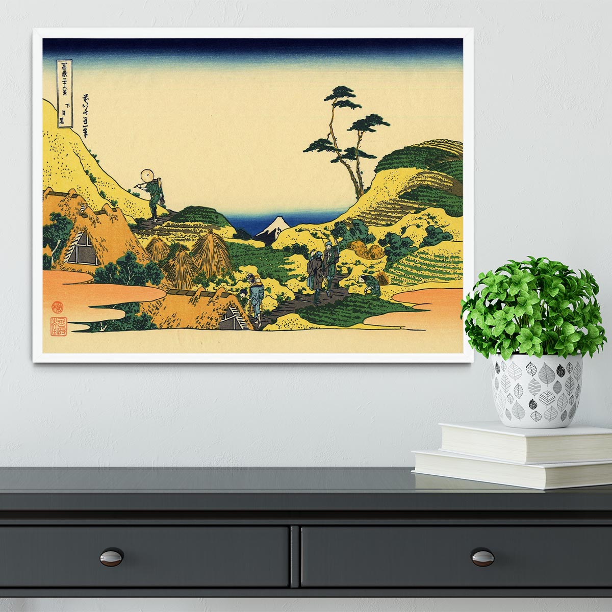 Shimomeguro by Hokusai Framed Print - Canvas Art Rocks -6