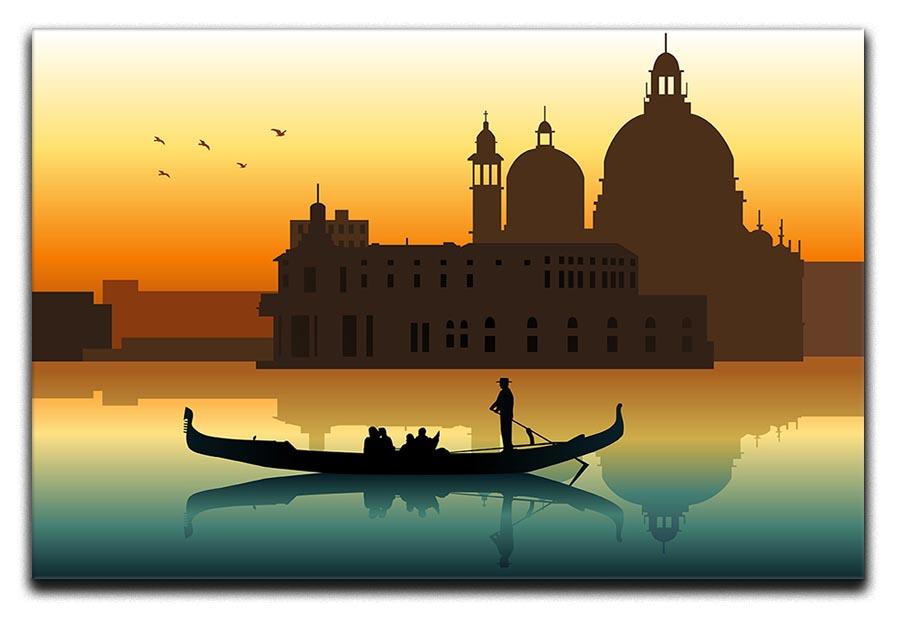 Silhouette illustration gondola in Venice Canvas Print or Poster  - Canvas Art Rocks - 1