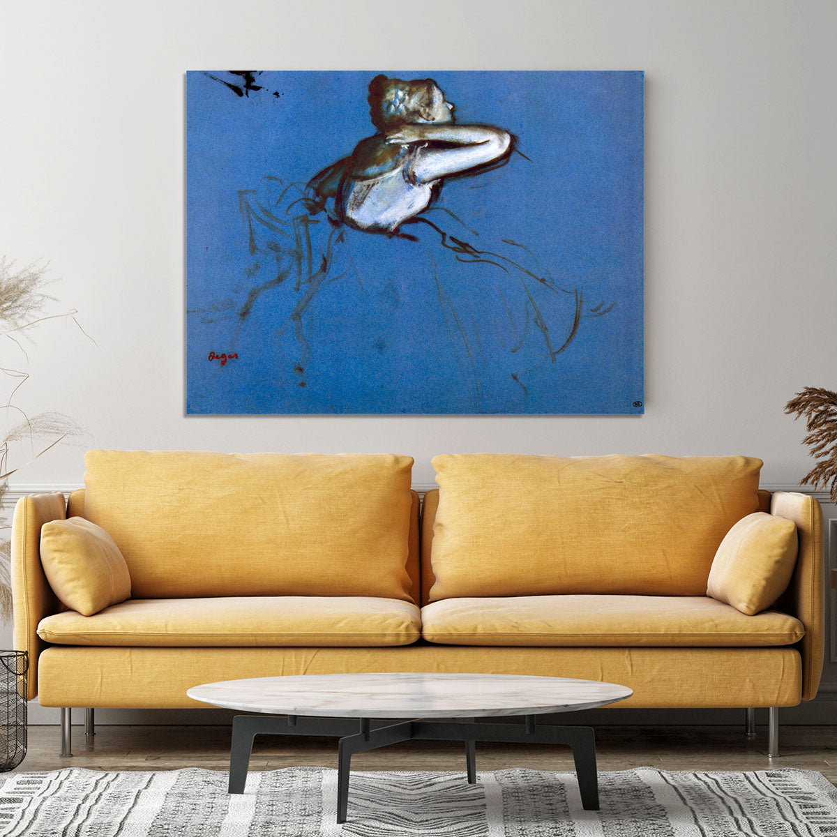 Sitting dancer in profile with hand on her neck by Degas Canvas Print or Poster - Canvas Art Rocks - 4