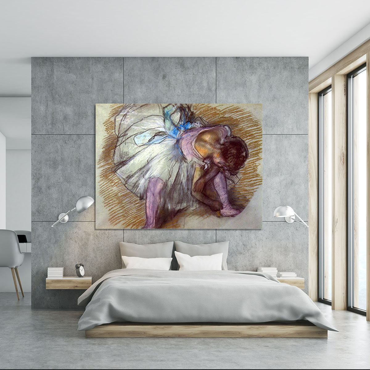 Sitting dancer lacing her slipper by Degas Canvas Print or Poster - Canvas Art Rocks - 5