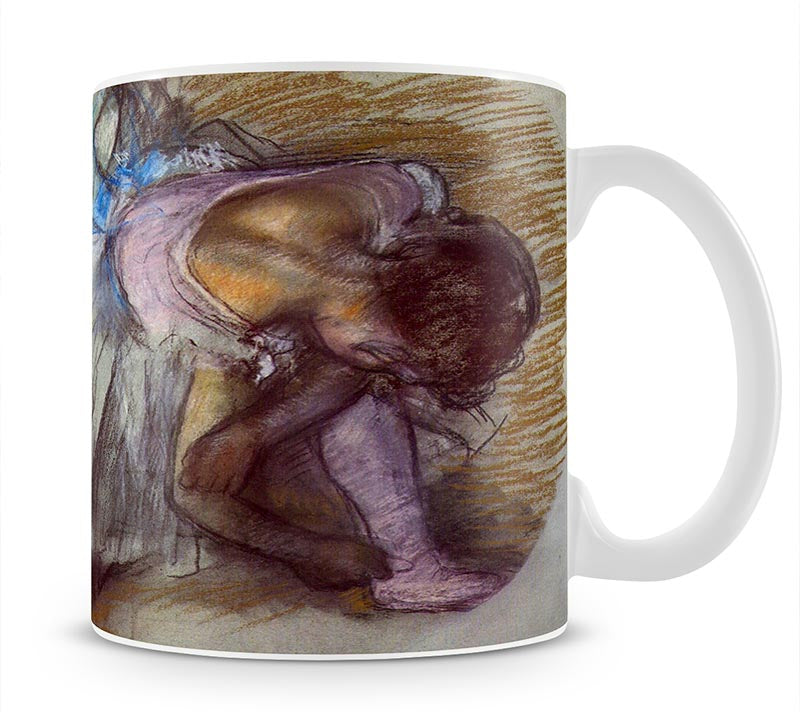 Sitting dancer lacing her slipper by Degas Mug - Canvas Art Rocks - 1