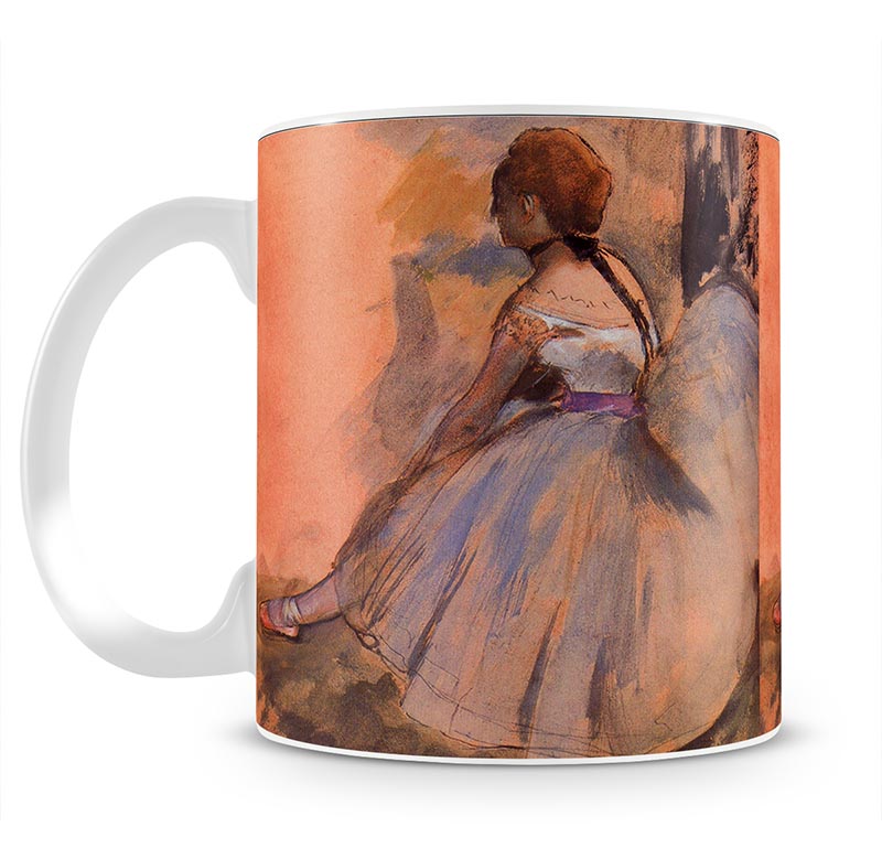 Sitting dancer with extended left leg by Degas Mug - Canvas Art Rocks - 1