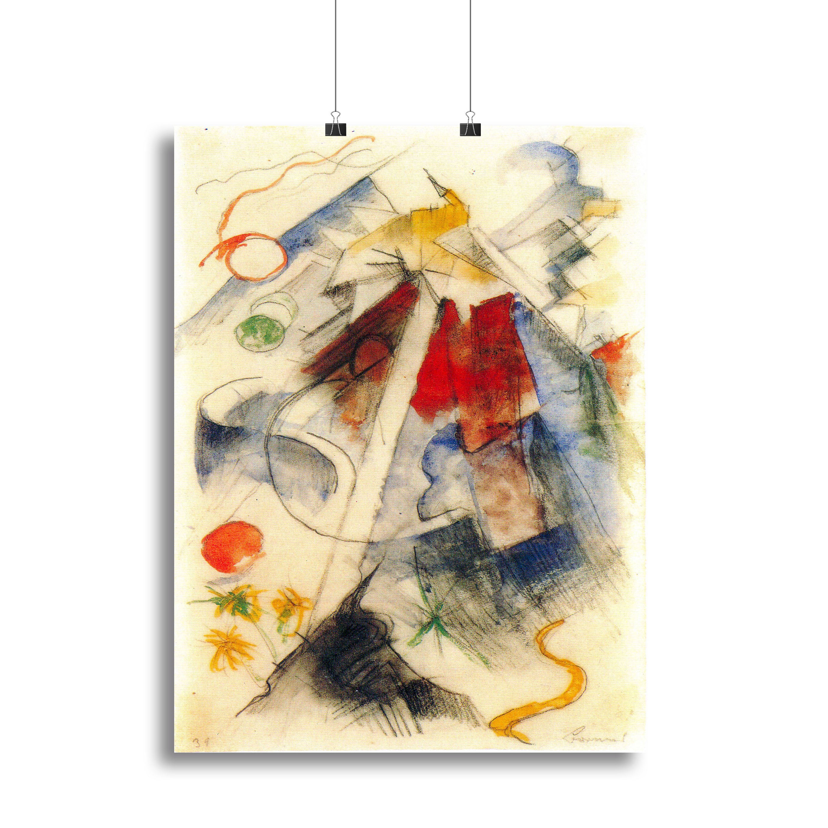 Sketch of the Brenner road 1 by Franz Marc Canvas Print or Poster - Canvas Art Rocks - 2