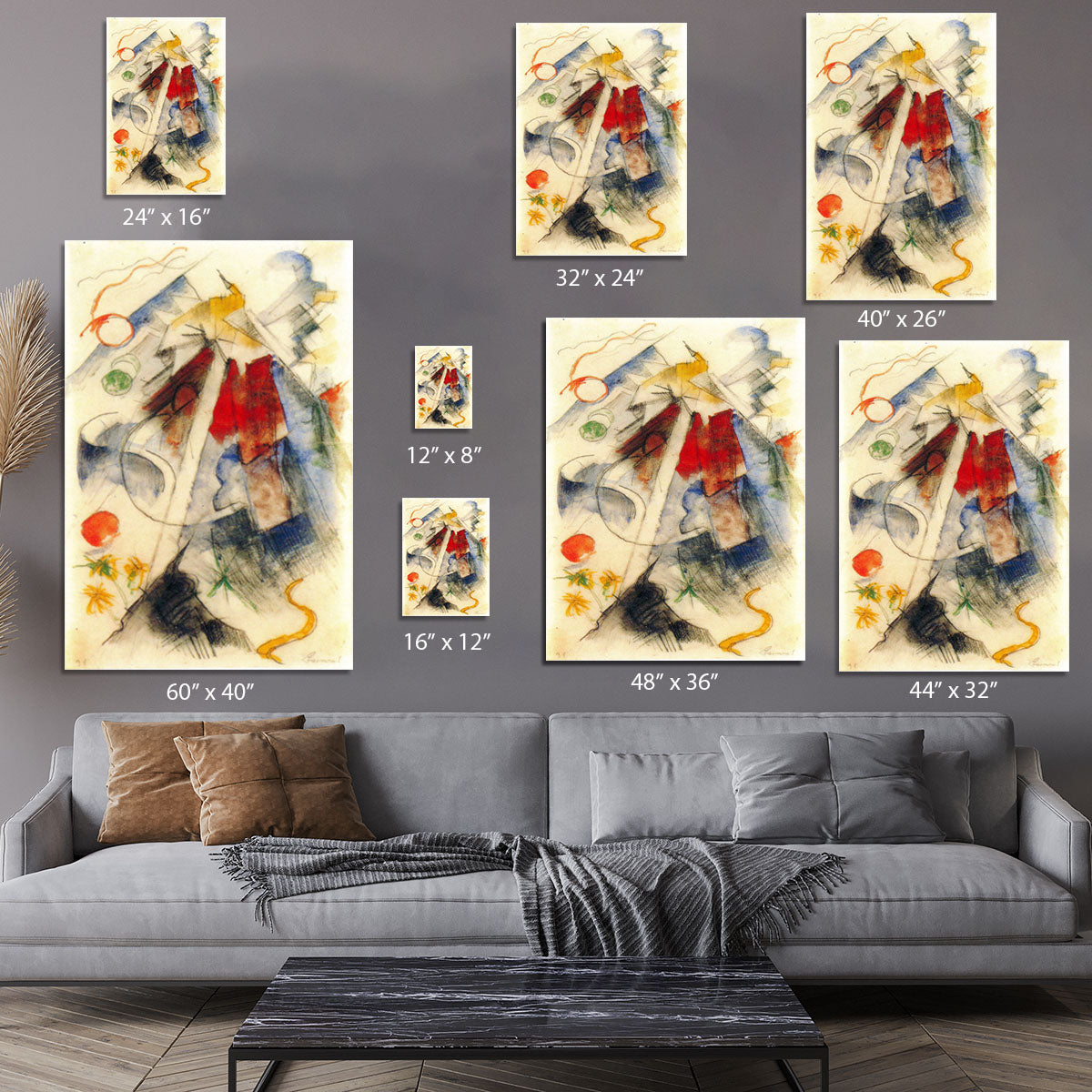 Sketch of the Brenner road 1 by Franz Marc Canvas Print or Poster - Canvas Art Rocks - 7