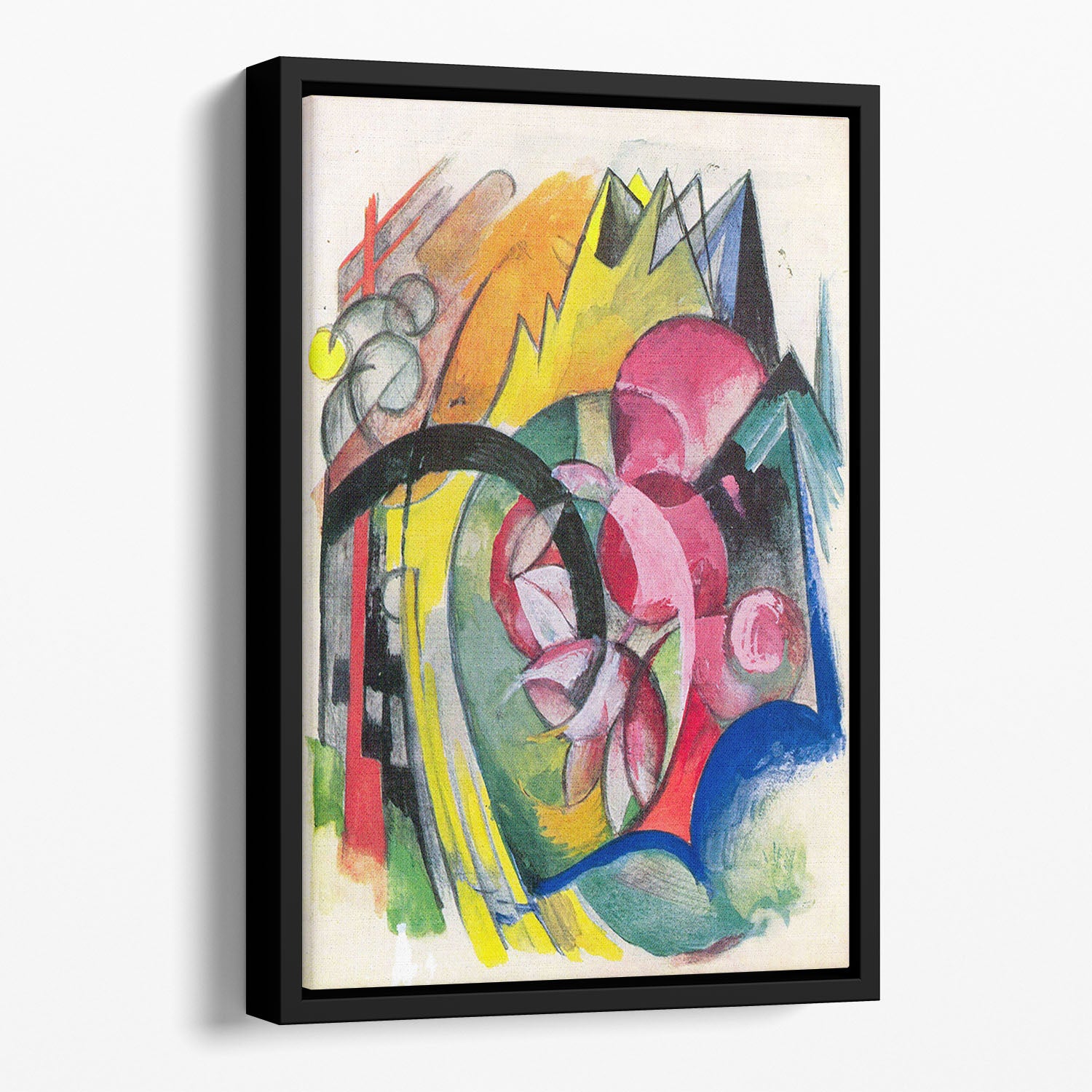 Small composition II by Franz Marc Floating Framed Canvas