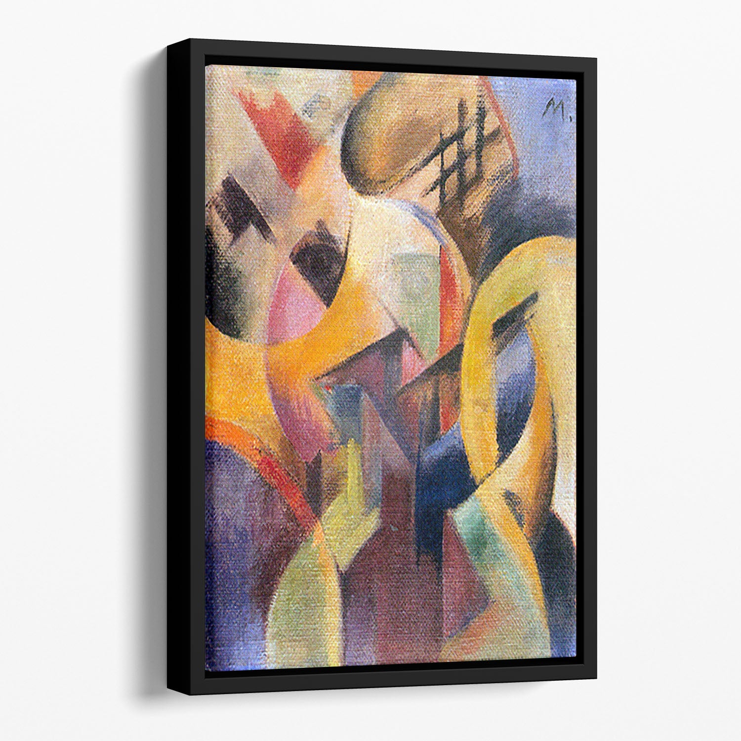 Small composition I by Franz Marc Floating Framed Canvas