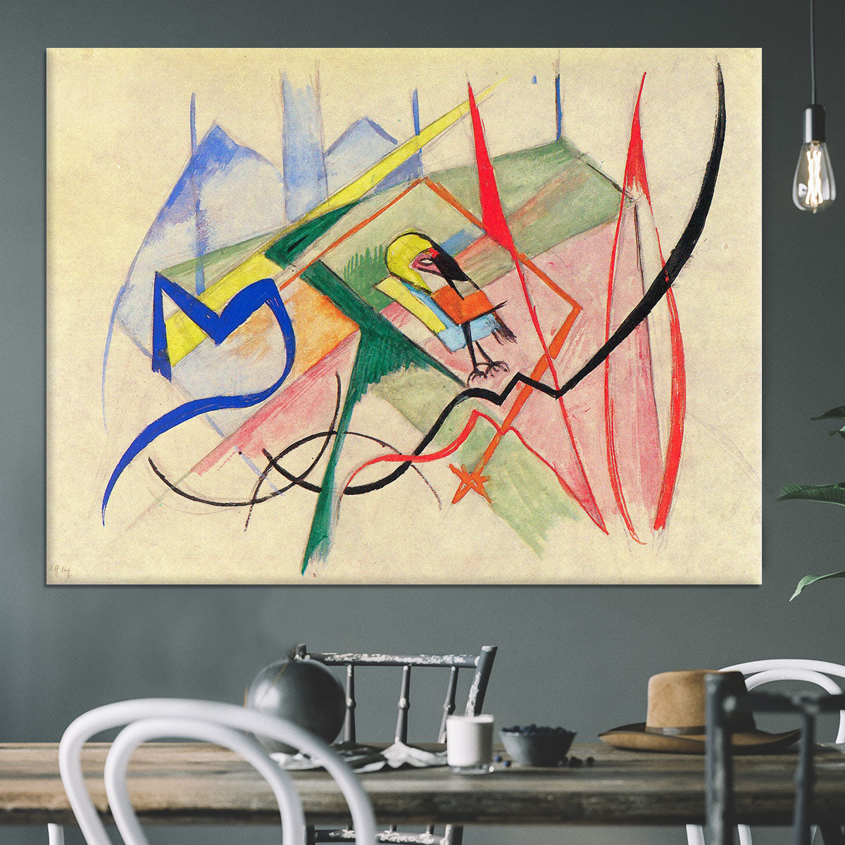 Small mythical creatures by Franz Marc Canvas Print or Poster - Canvas Art Rocks - 3